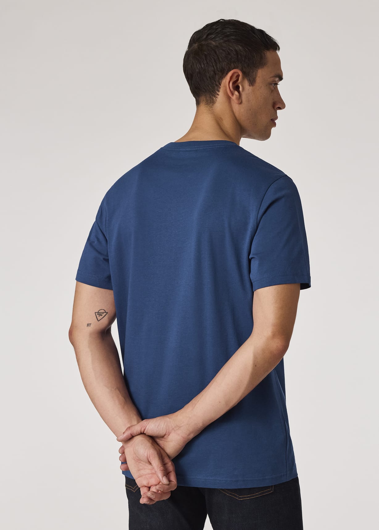 Men's Dark Indigo 'Graffiti Mammoth' Print T-Shirt