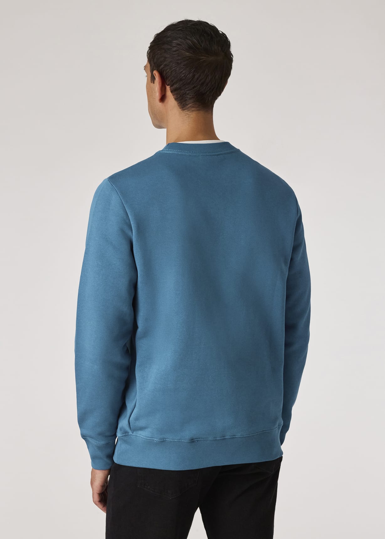 Model view - Teal Blue Zebra Logo Organic Cotton Sweatshirt Paul Smith