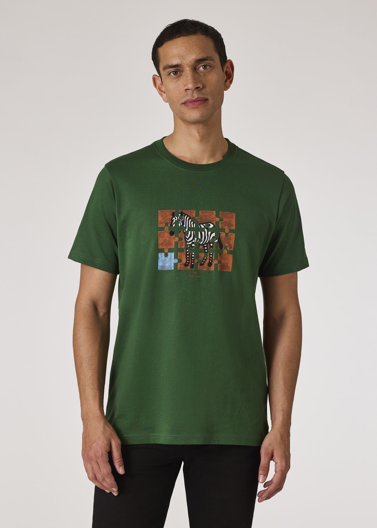 Tシャツ・カットソー PAUL SMITH Men T Shirts M1R747Y P0265833 Green Men's Forest Green Zebra Logo Organic Cotton Sweatshirt