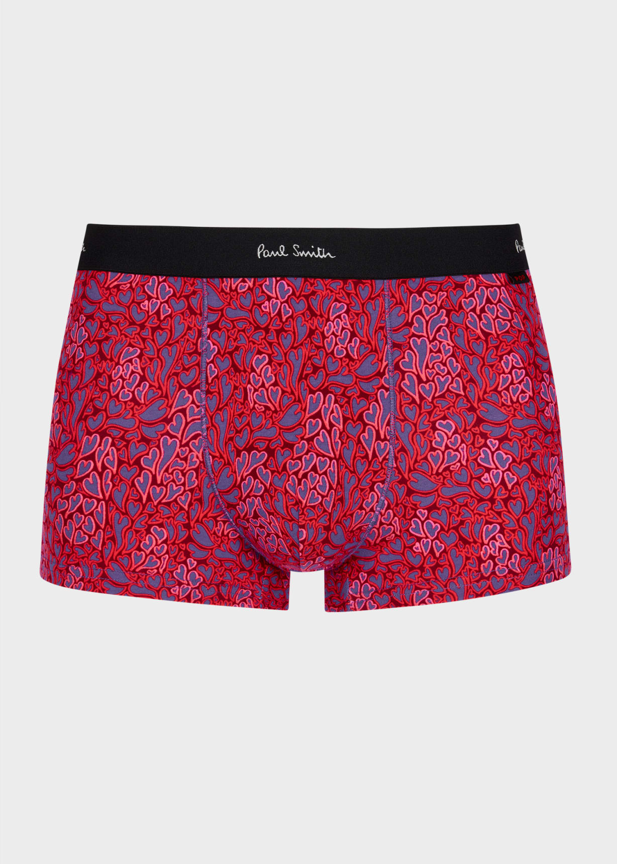 Front View - Red 'Wibbly Heart' Valentines Boxer Briefs Paul Smith