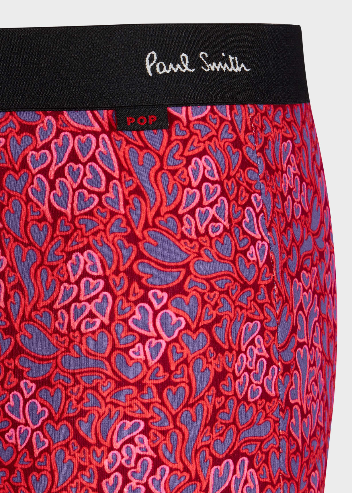 Detail View - Red 'Wibbly Heart' Valentines Boxer Briefs Paul Smith