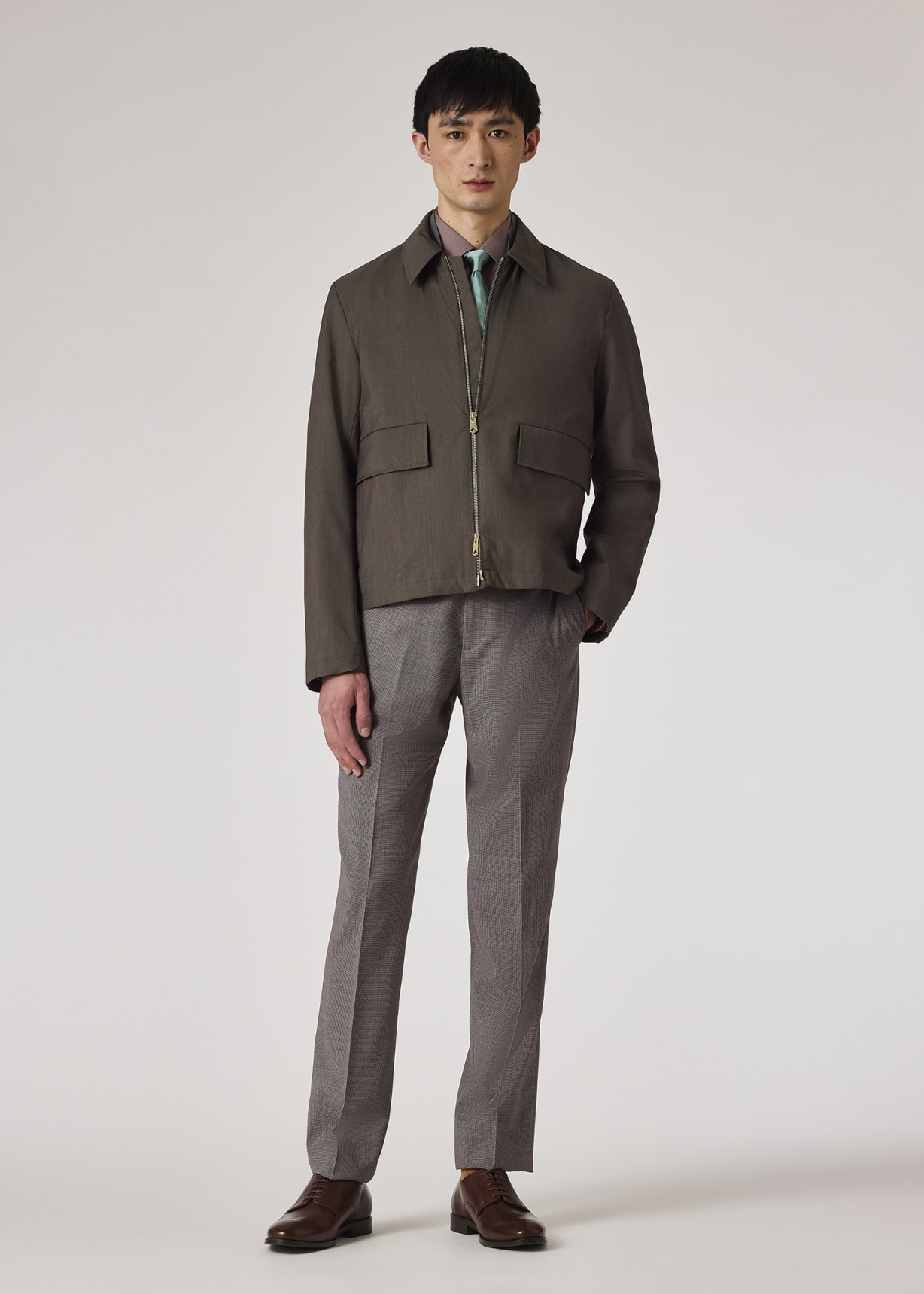 Men's Grey Wool 'Storm System' Zip Jacket