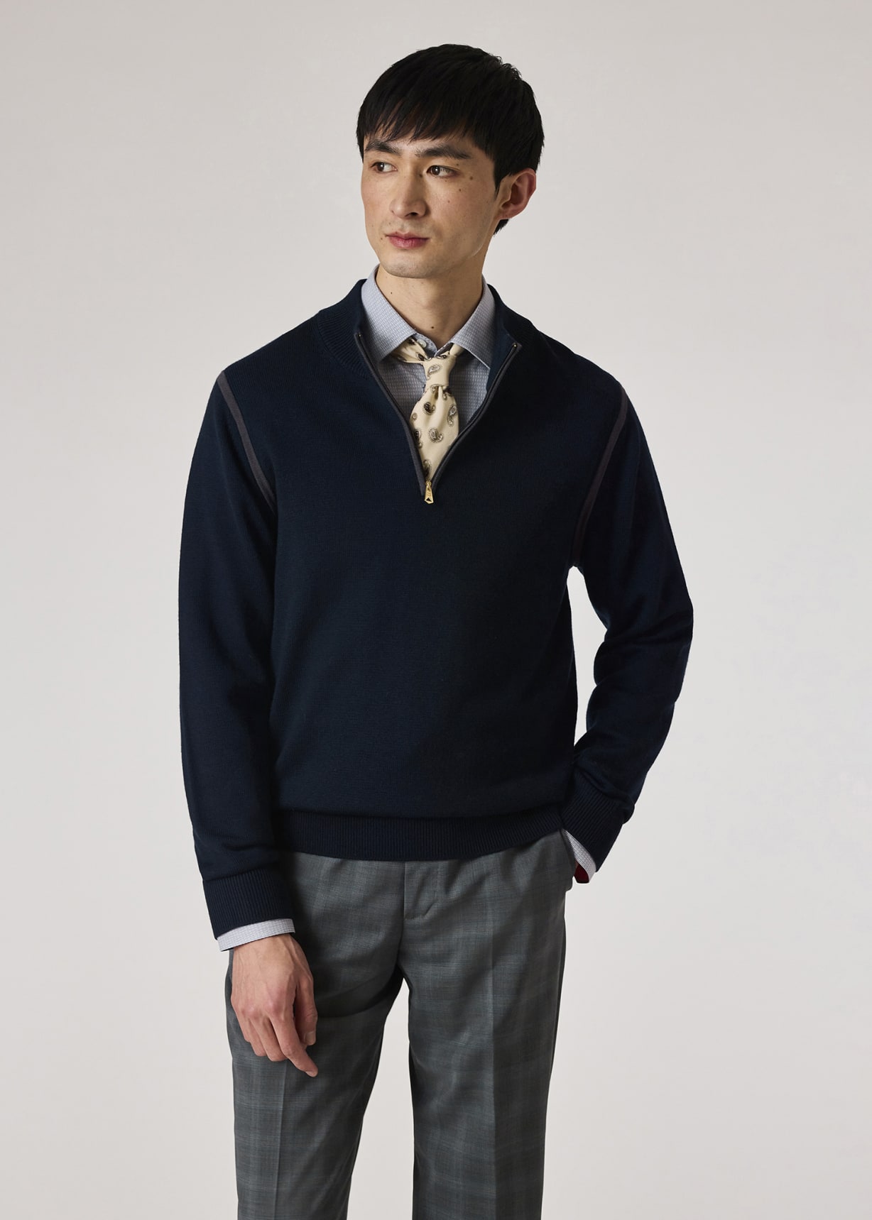 Paul Smith｜ (M2R 204ZE PP5111 49) Men's Dark Navy 'Broad Stripe Zebra' T-Shirt