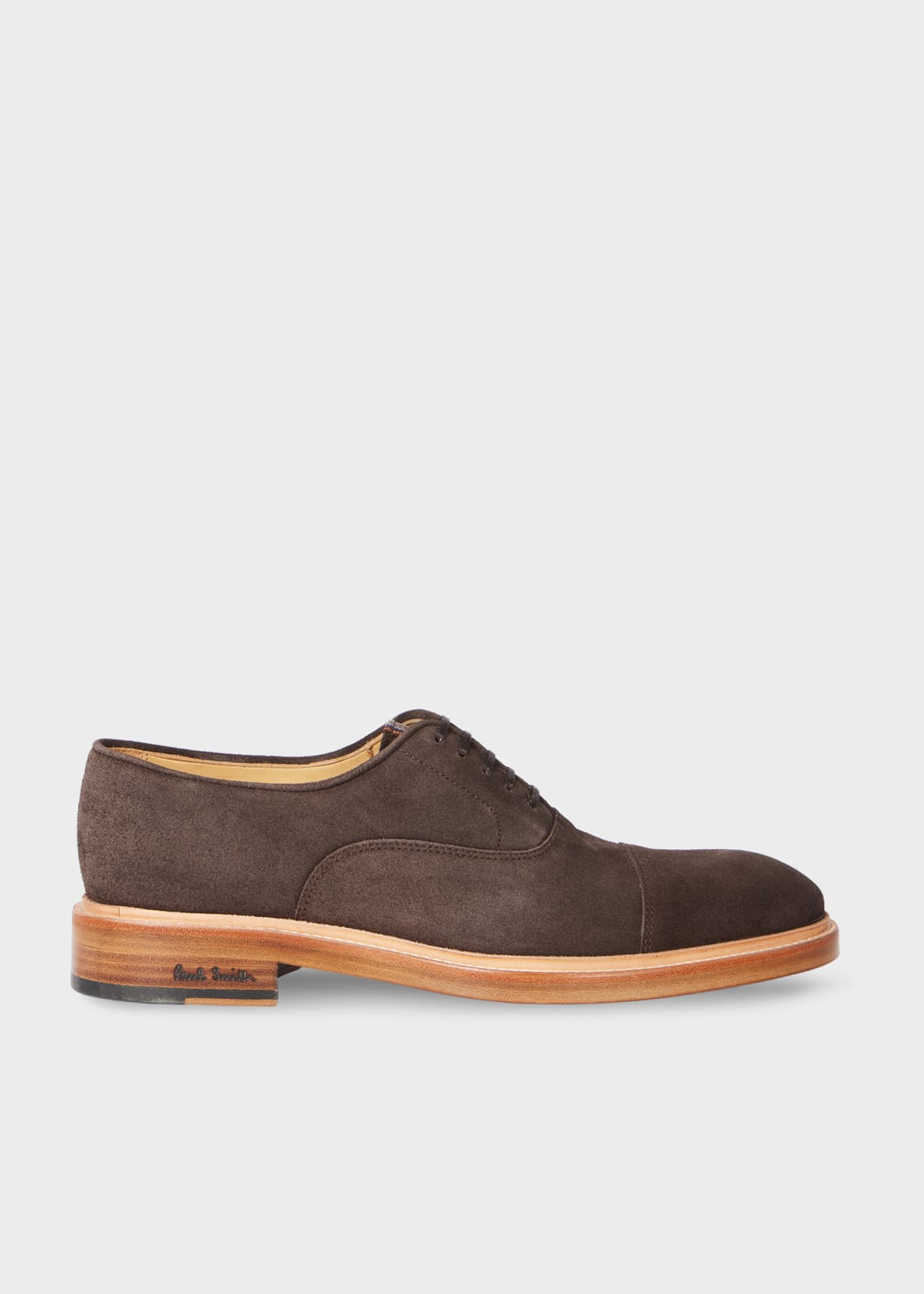 Side View - Dark Brown Suede 'Balthazar' Shoes Paul Smith