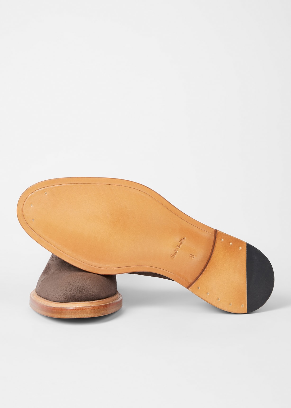 Detail View - Dark Brown Suede 'Balthazar' Shoes Paul Smith