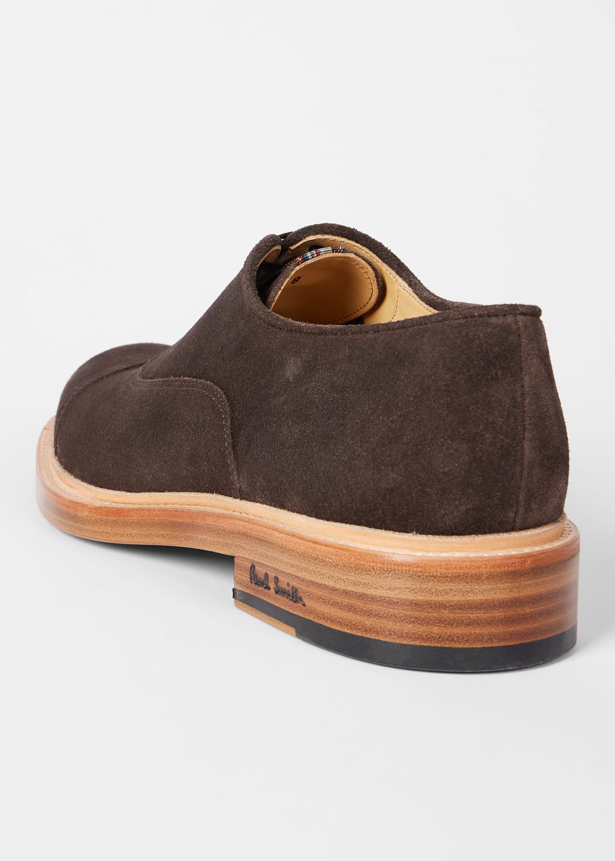 Detail View - Dark Brown Suede 'Balthazar' Shoes Paul Smith