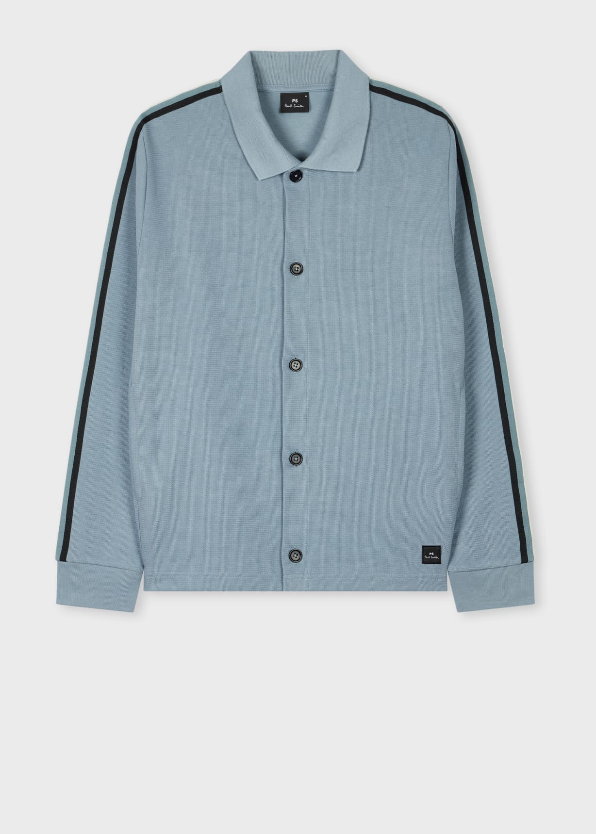 Men's Pale Blue Cotton-Blend Jersey Button Cardigan