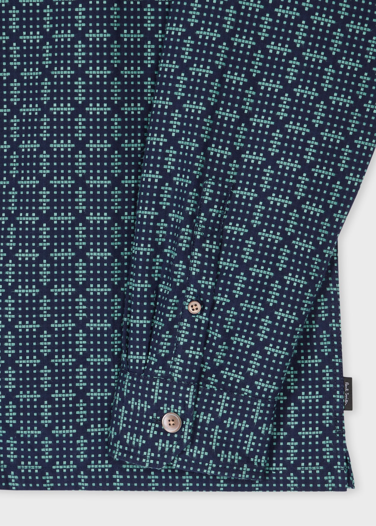Product view - Navy Cross-Stitch Textured Jacquard Shirt Paul Smith