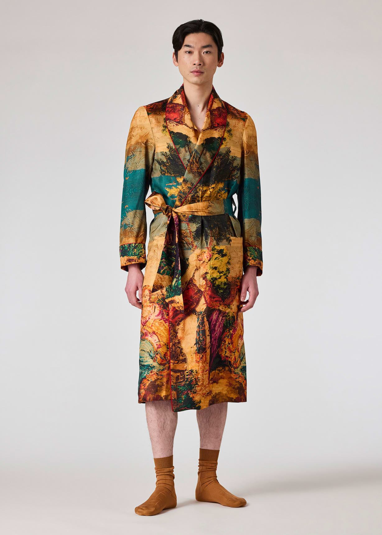 printed silk dressing gown Women's Handpainted Japanese Kimono Silk Robe Long Luxury Dragon Phoenix Dressing Gown One Size Fit Silk Anniversary Gifts Birthday Gift Ideas |