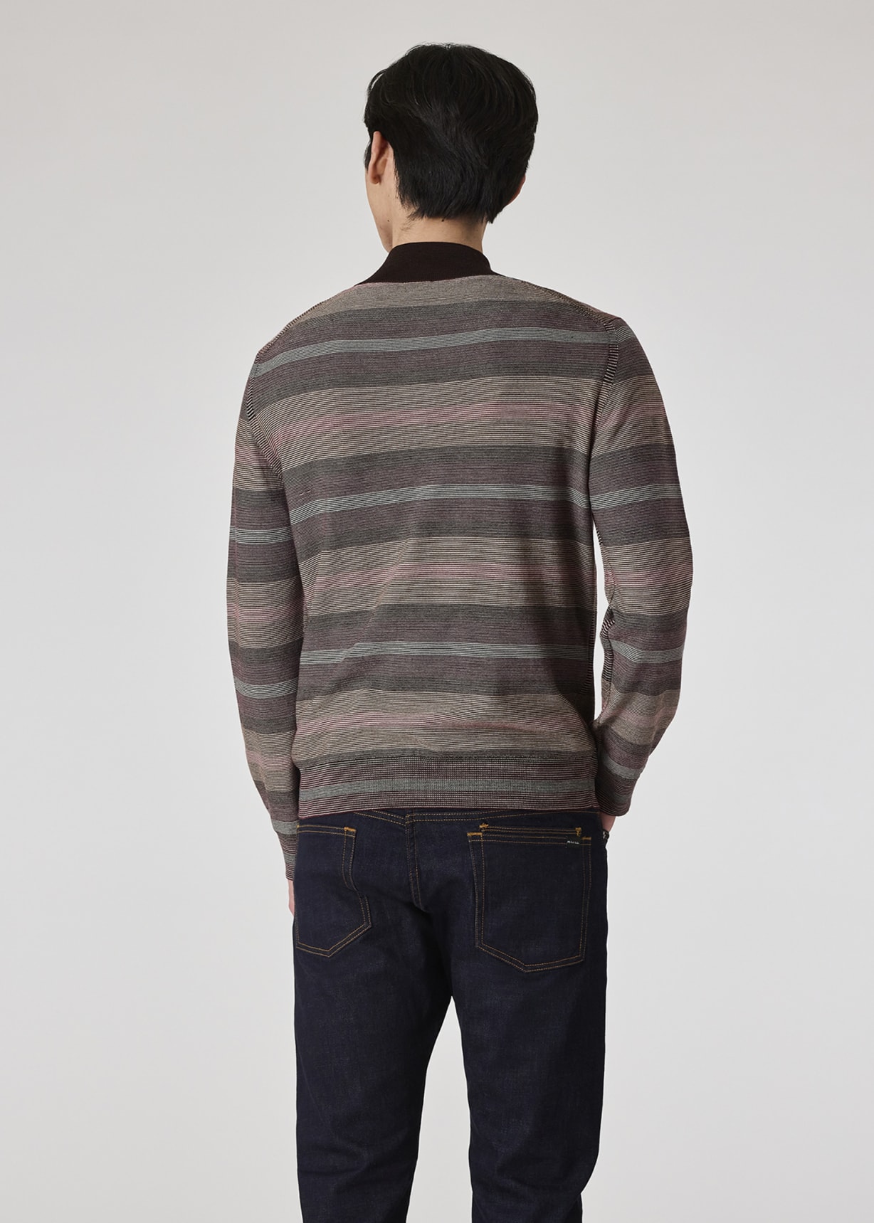 【関税込み】Paul Smith ブラウン Hazy ボーダー ジップセーター Paul Smithのブラウン Hazy ボーダー ジップセーターがセール中