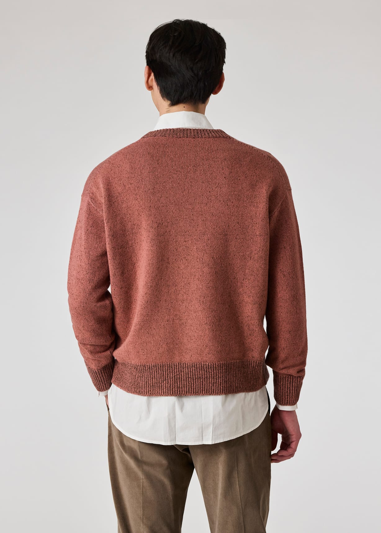 Model view - Pale Red Lambswool Cardigan Paul Smith