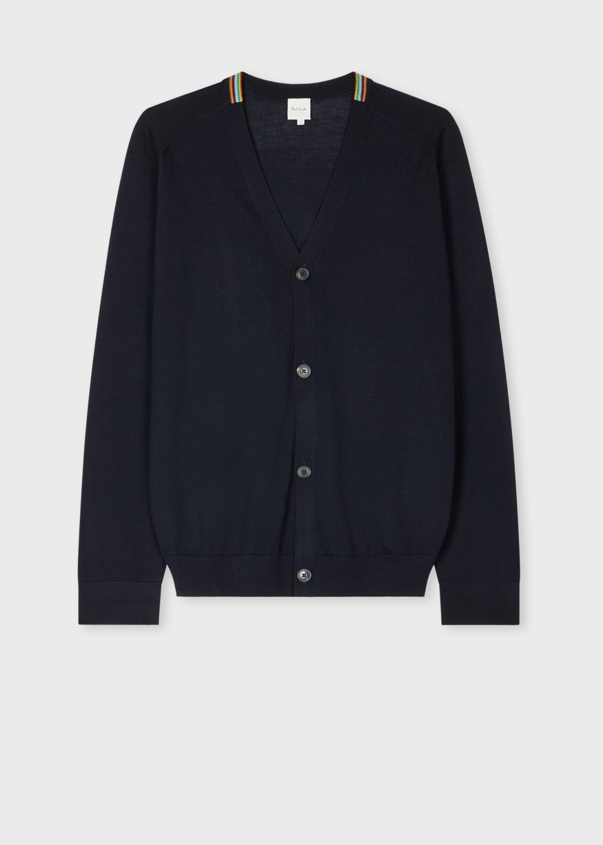 Dark Navy Washable Wool 'Signature Stripe' Cardigan
