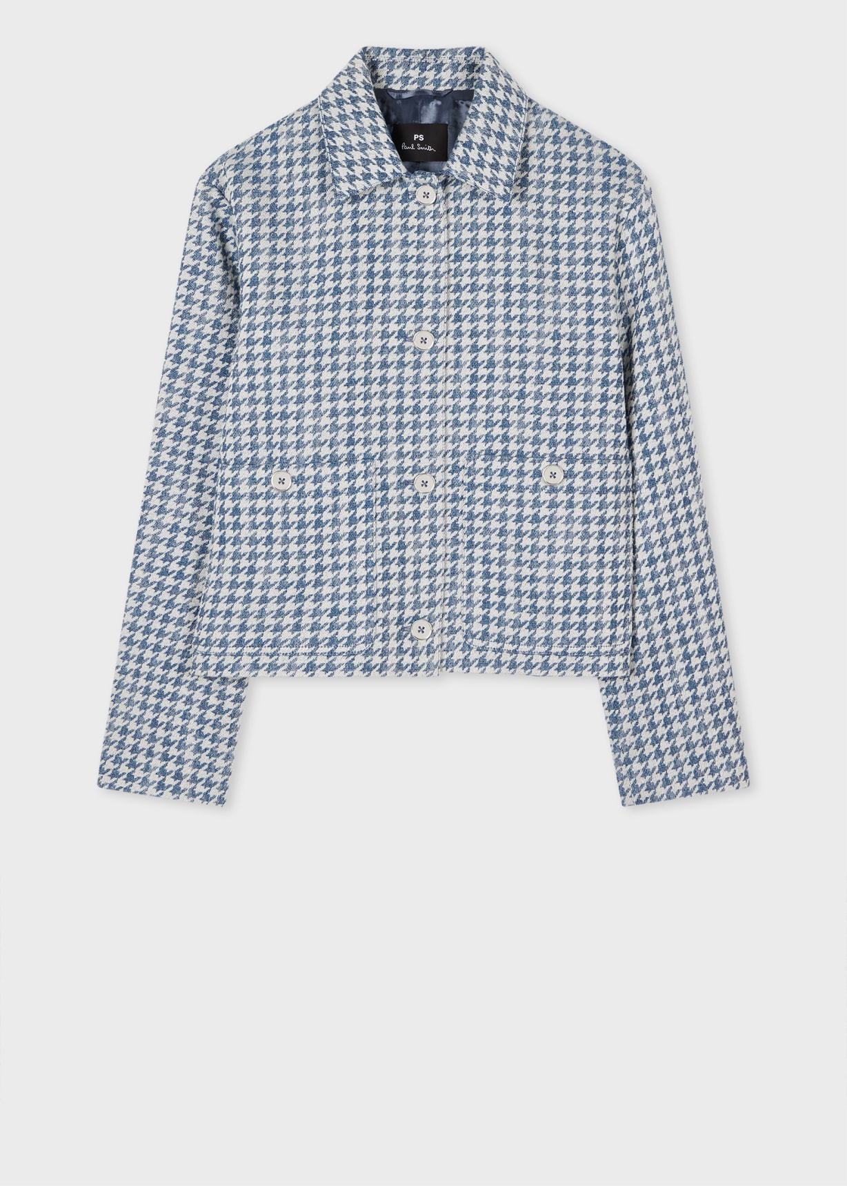 Product view - Women's Blue Cotton-Blend Dogtooth Jacket Paul Smith