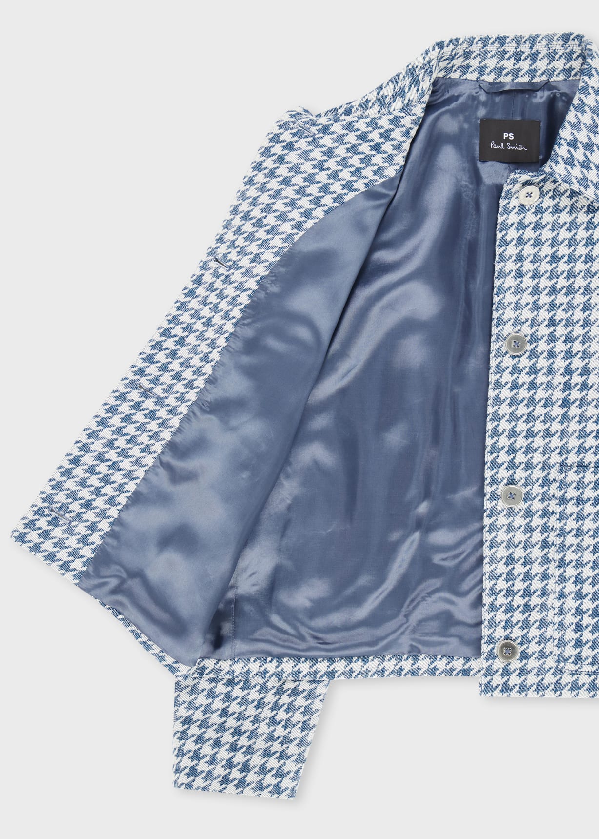 Product view - Women's Blue Cotton-Blend Dogtooth Jacket Paul Smith