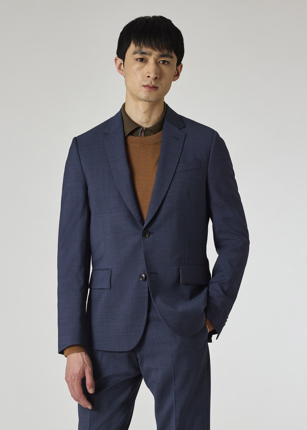 paul smith soho スーツ The Soho - Tailored-Fit Blue Puppytooth Wool Suit