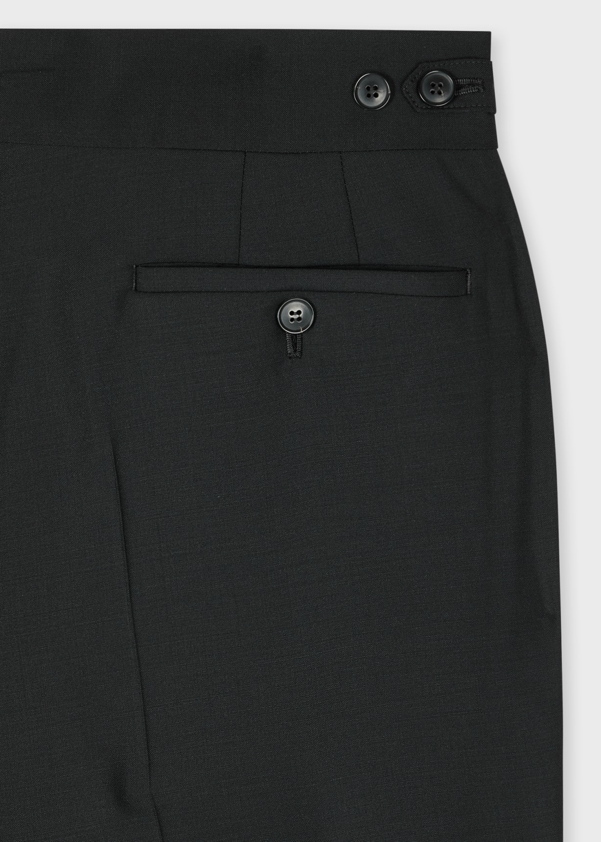 Product view - Black Wool-Mohair Pleat Front Trousers