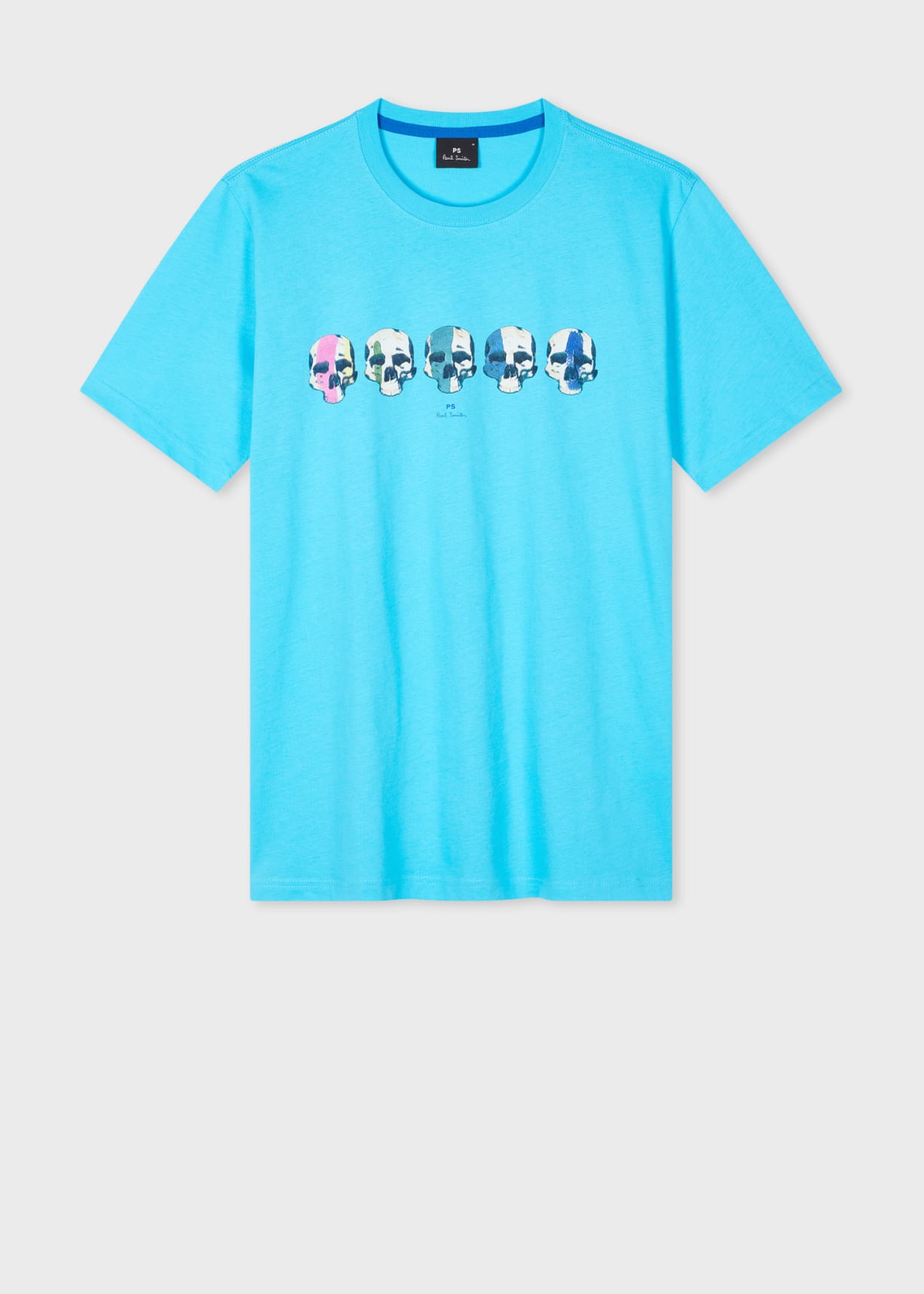 Men's Turquoise 'Skulls' Print T-Shirt