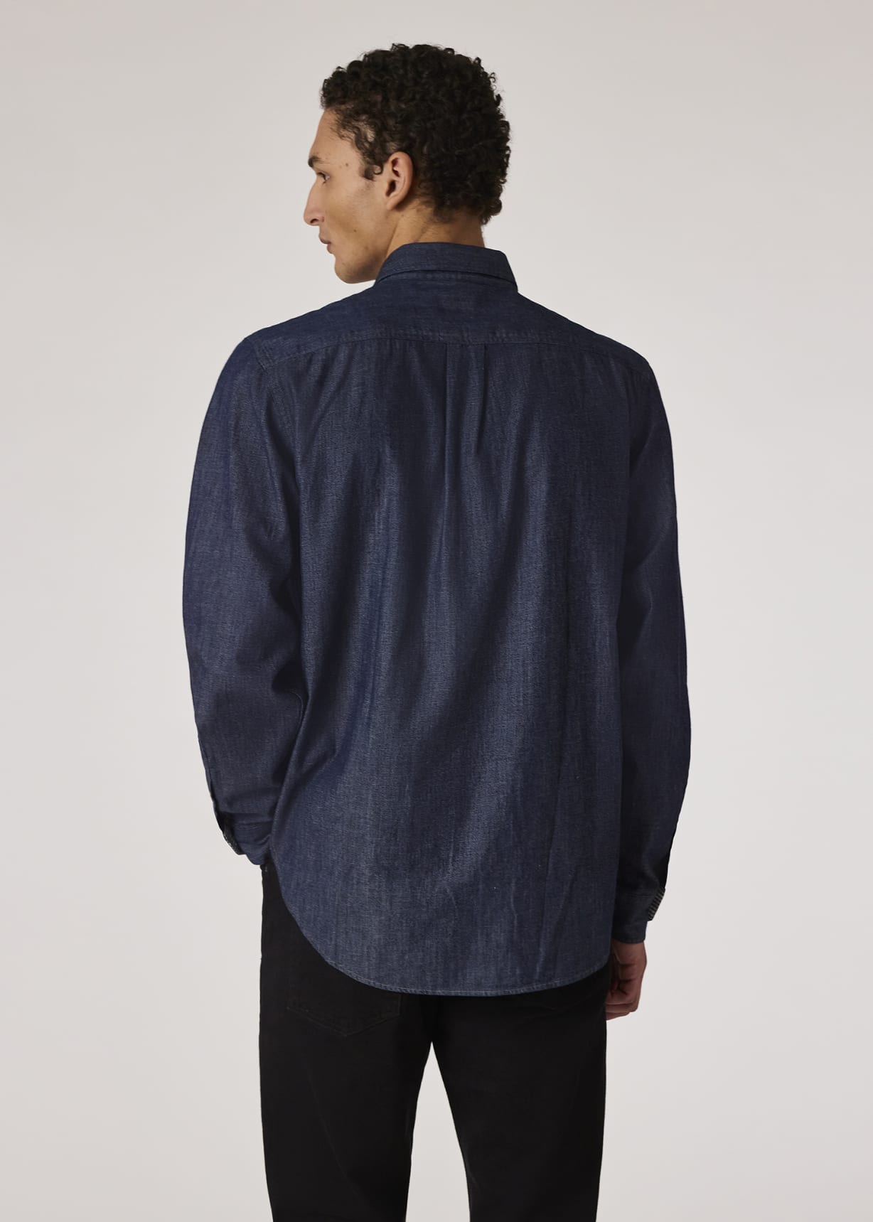 Model view - Indigo Rinse Denim Patch-Pocket Shirt Paul Smith