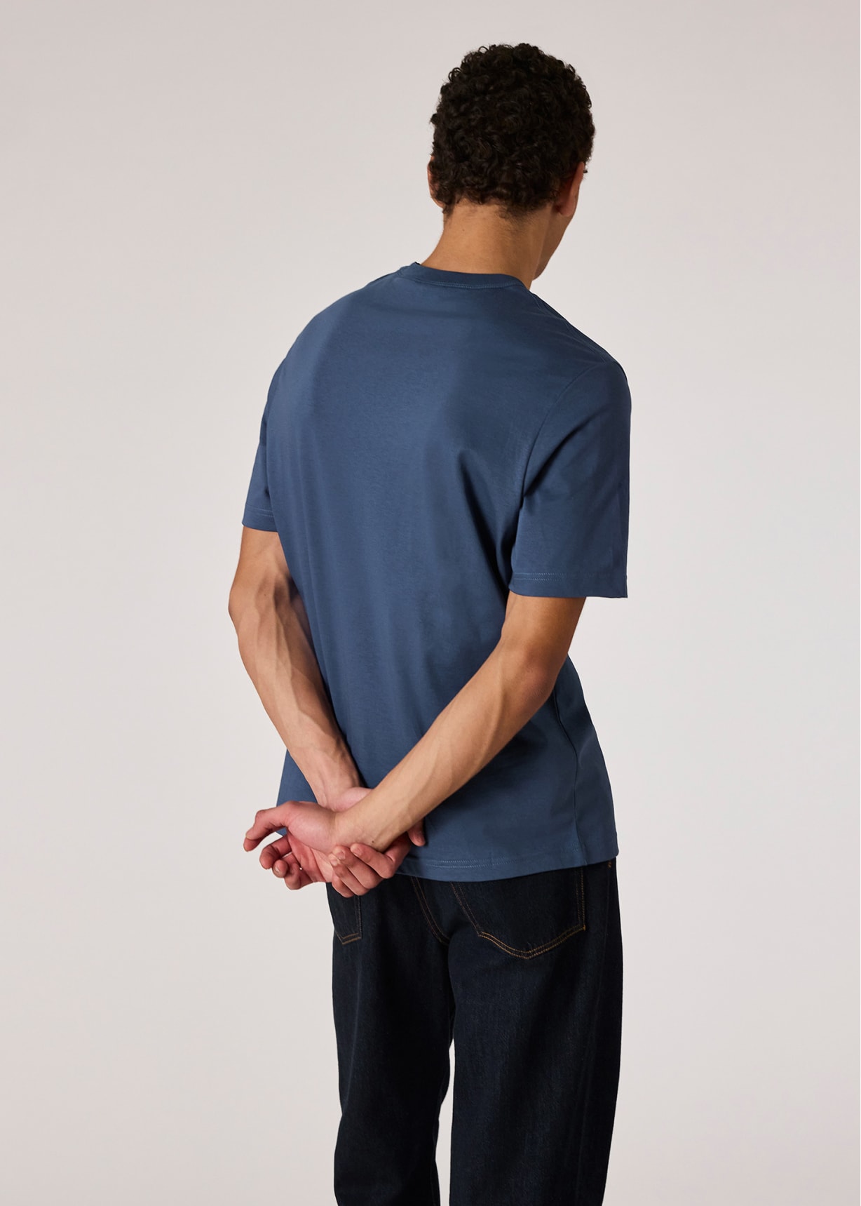 Tシャツ・カットソー PS PAUL SMITH Men T-shirt Blue M2R220XP22328 40 Men's Ocean Blue Organic Cotton Zebra Logo T-Shirt