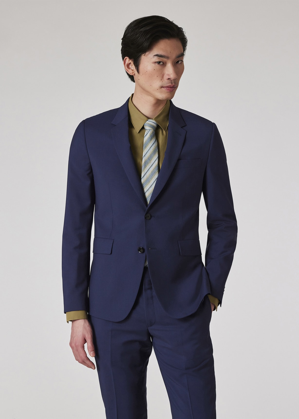 Model view - The Kensington - Slim-Fit Blue Wool-Mohair Suit Paul Smith