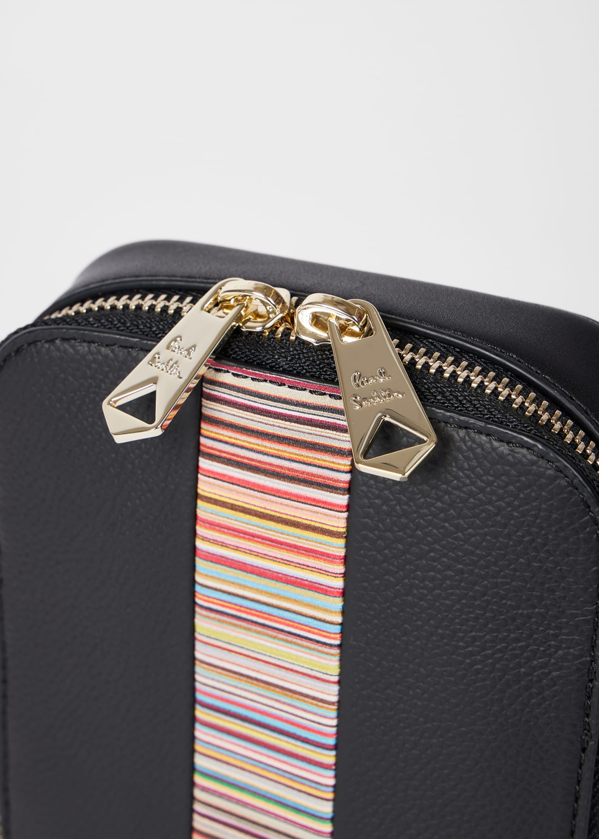 Men's Black Leather 'Signature Stripe' Trim Flight Bag