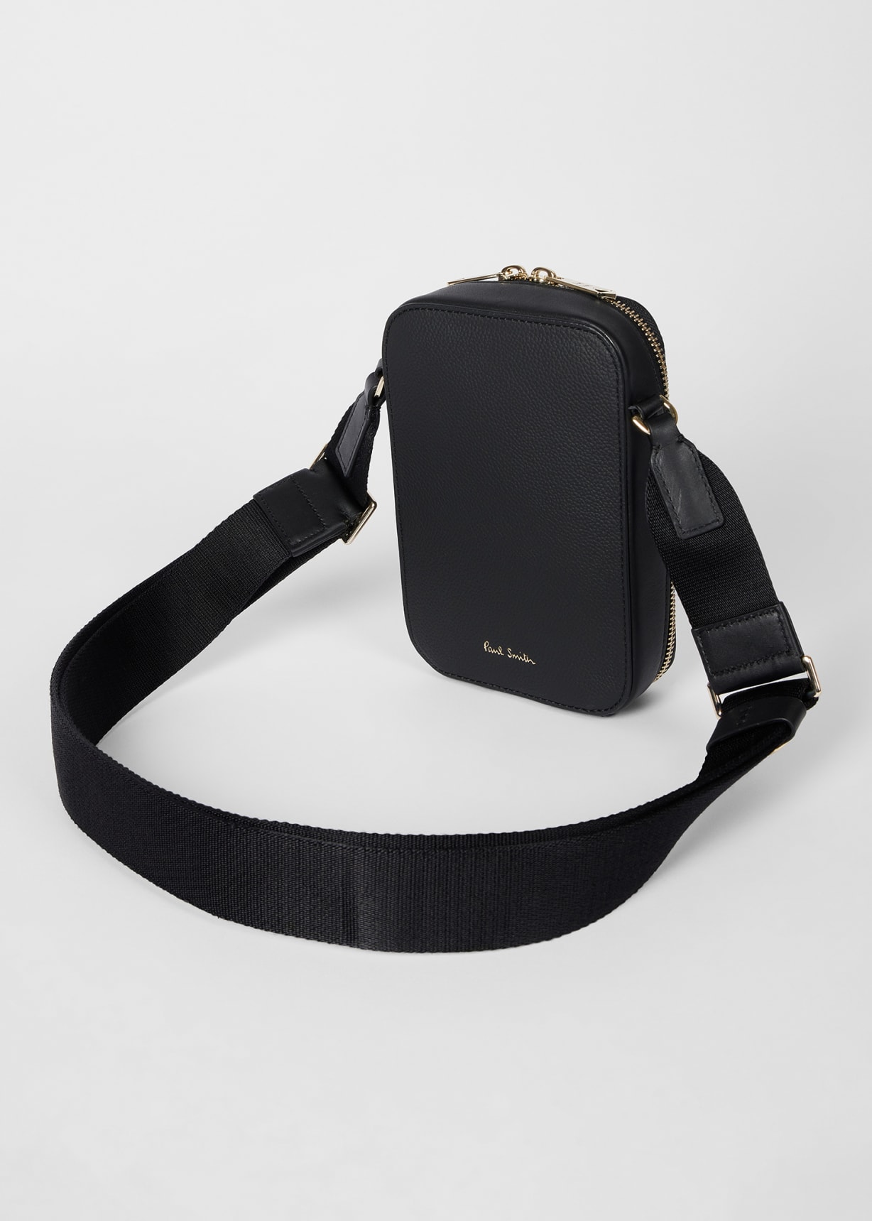 Men's Black Leather 'Signature Stripe' Trim Flight Bag