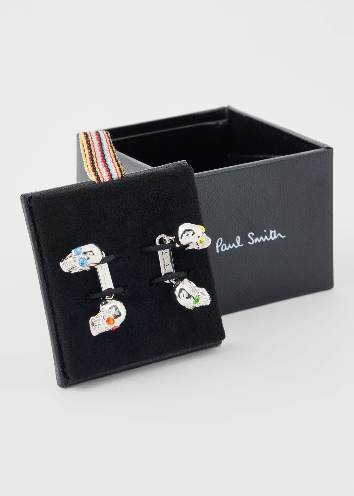 アクセサリーその他 Paul Smith SS25 MENS CUFFLINK SUITCASE (M1A CUFF PCASE 82) Silver Gem Eye Skull Cufflinks