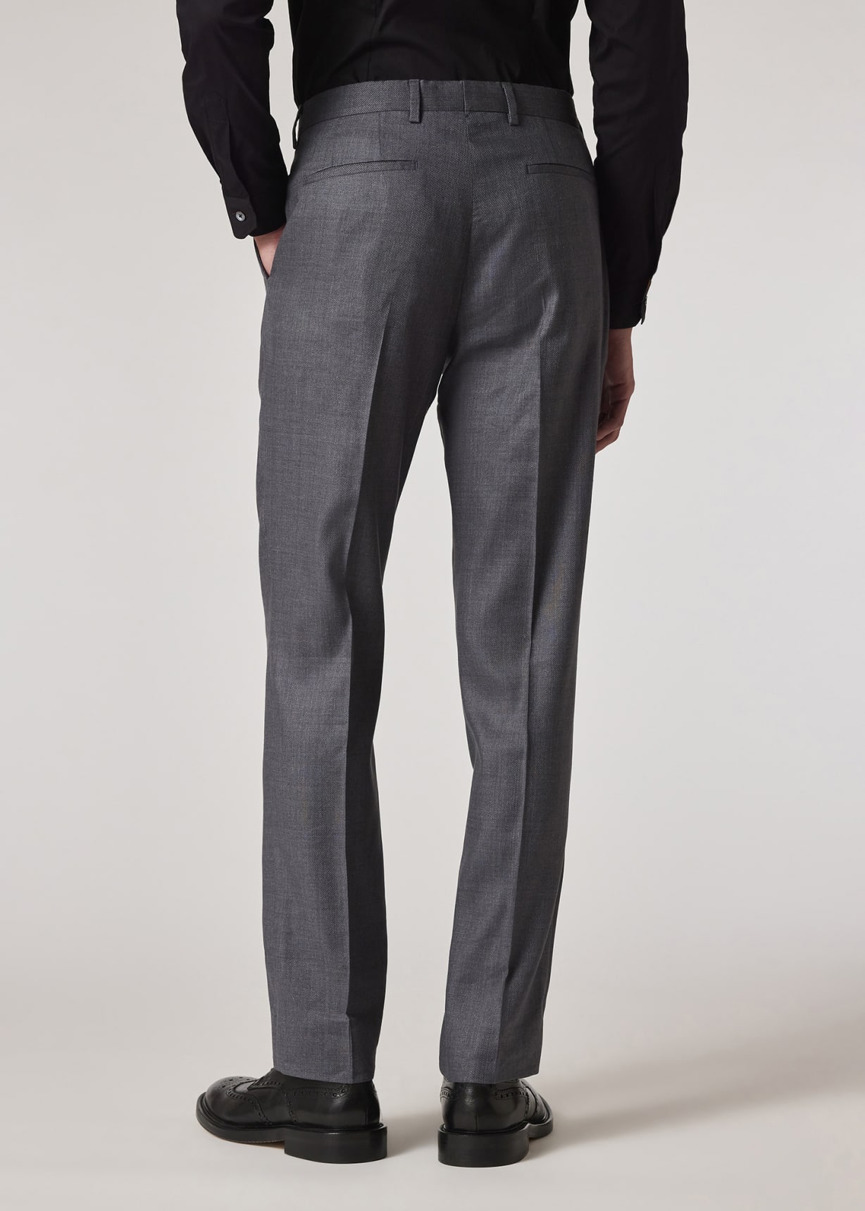 Men's SlimFit Grey Linen And WoolBlend Twill Trousers — free download
