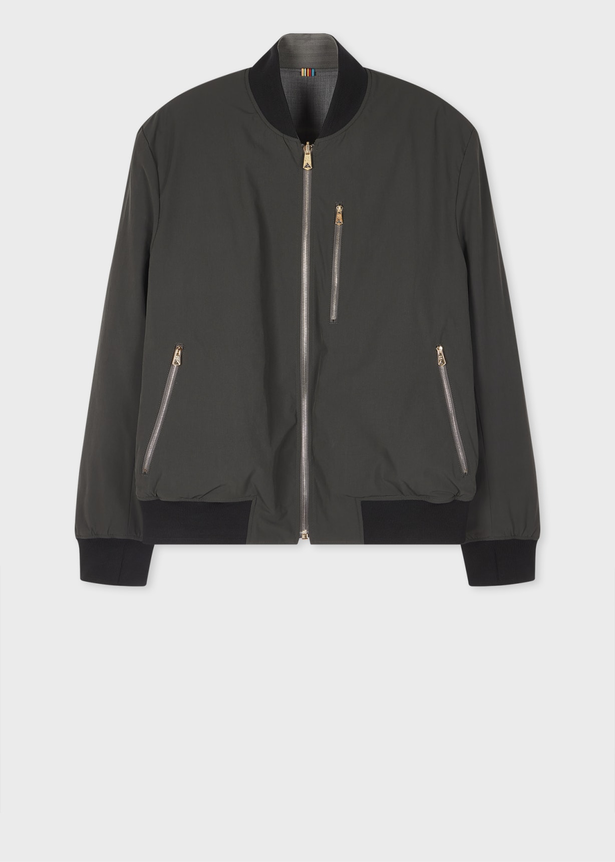 ジャケット・アウター Paul Smith Men's Grey Bi-Stretch Wool Reversible Bomber Jacket