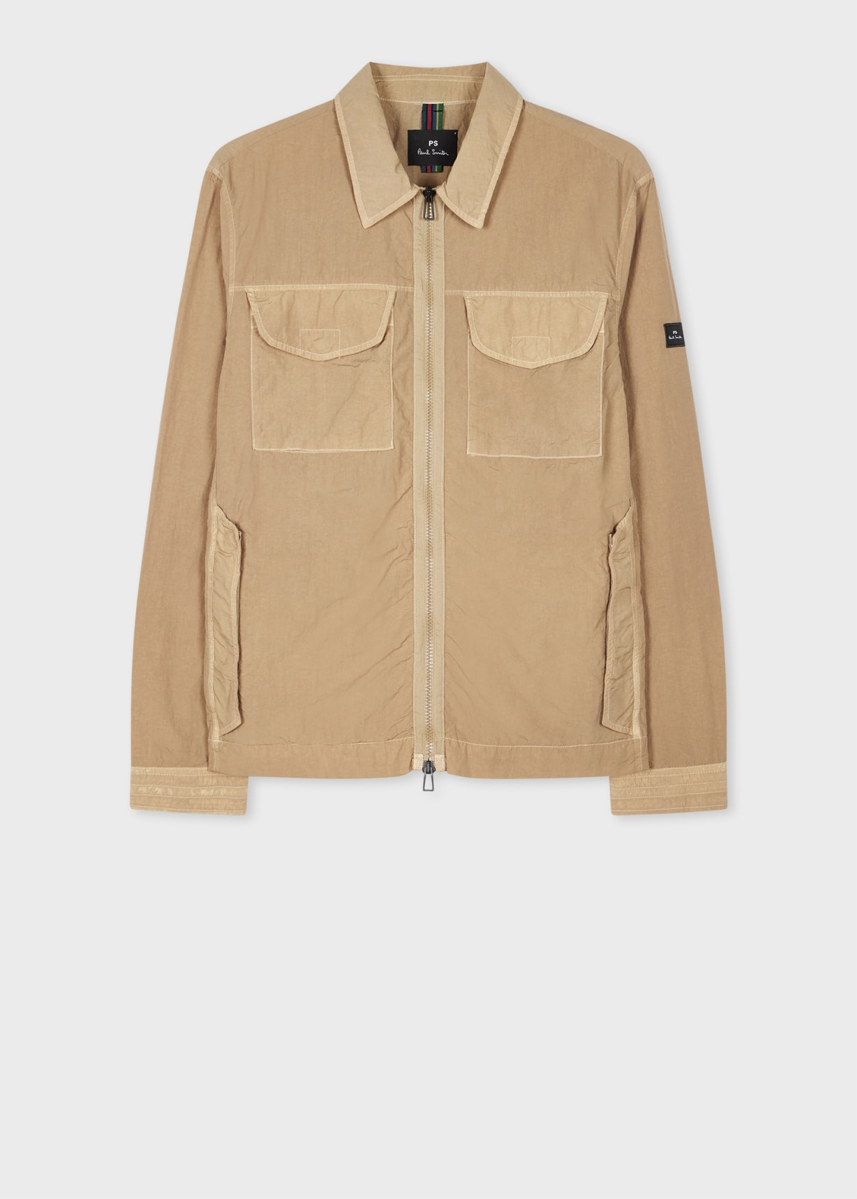 ジャケット・アウター Paul Smith NYLON MILITARY COAT Men's Light Blue Nylon-Blend Water Resistant Field Jacket