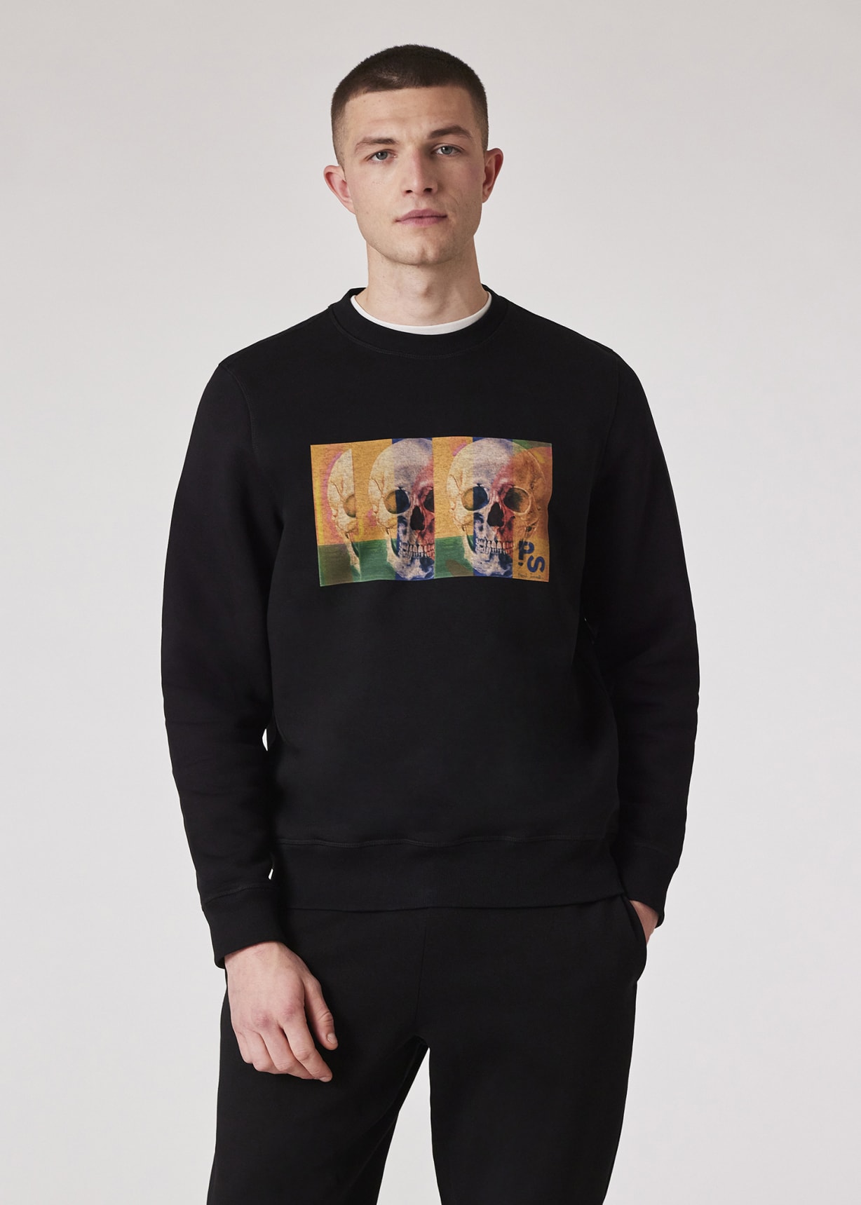 Men's Black 'Skull Square' Sweatshirt