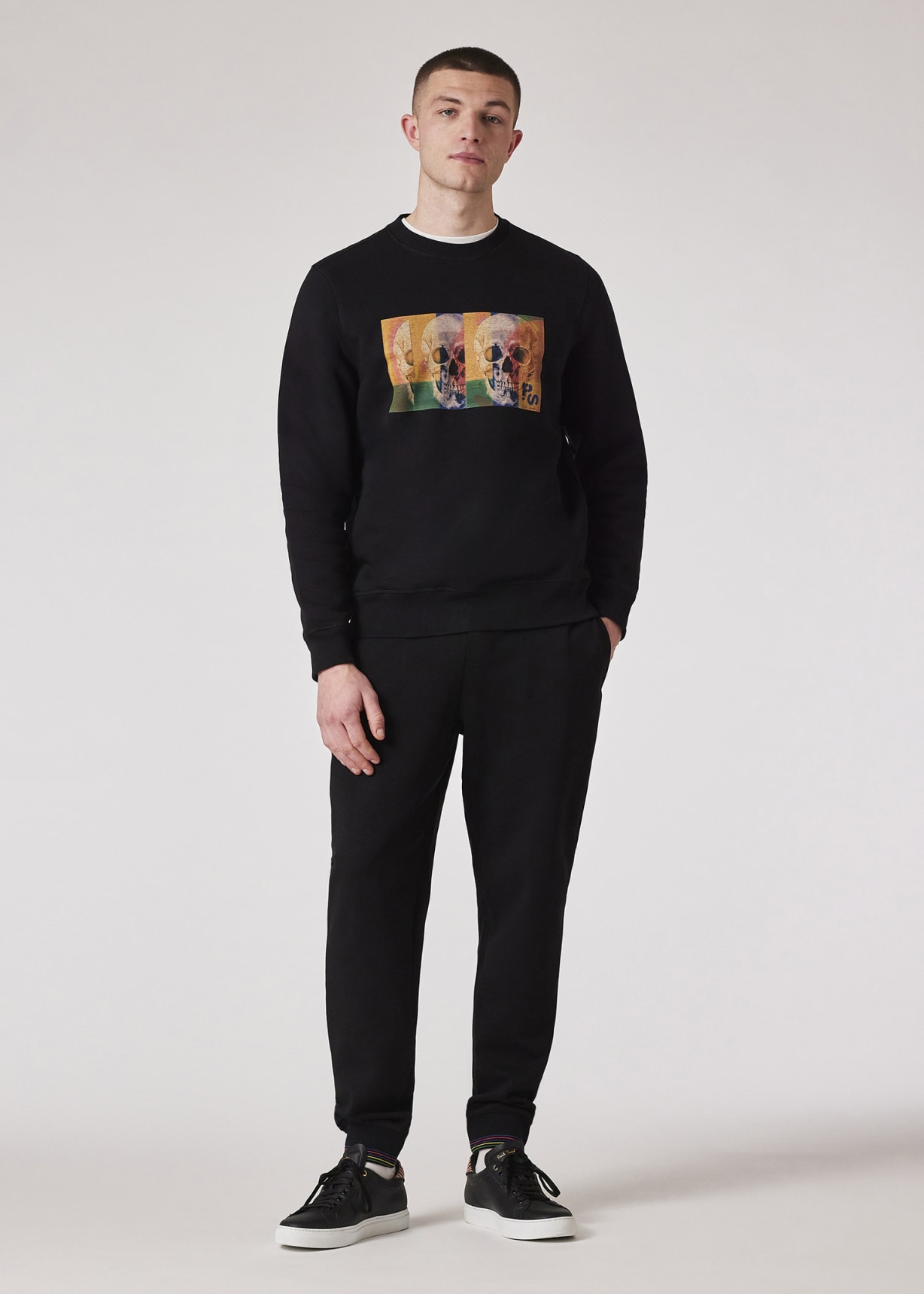 Paul Smith｜ (M2R 011R NP4685 49) Navy Cotton Zebra Logo T-Shirt