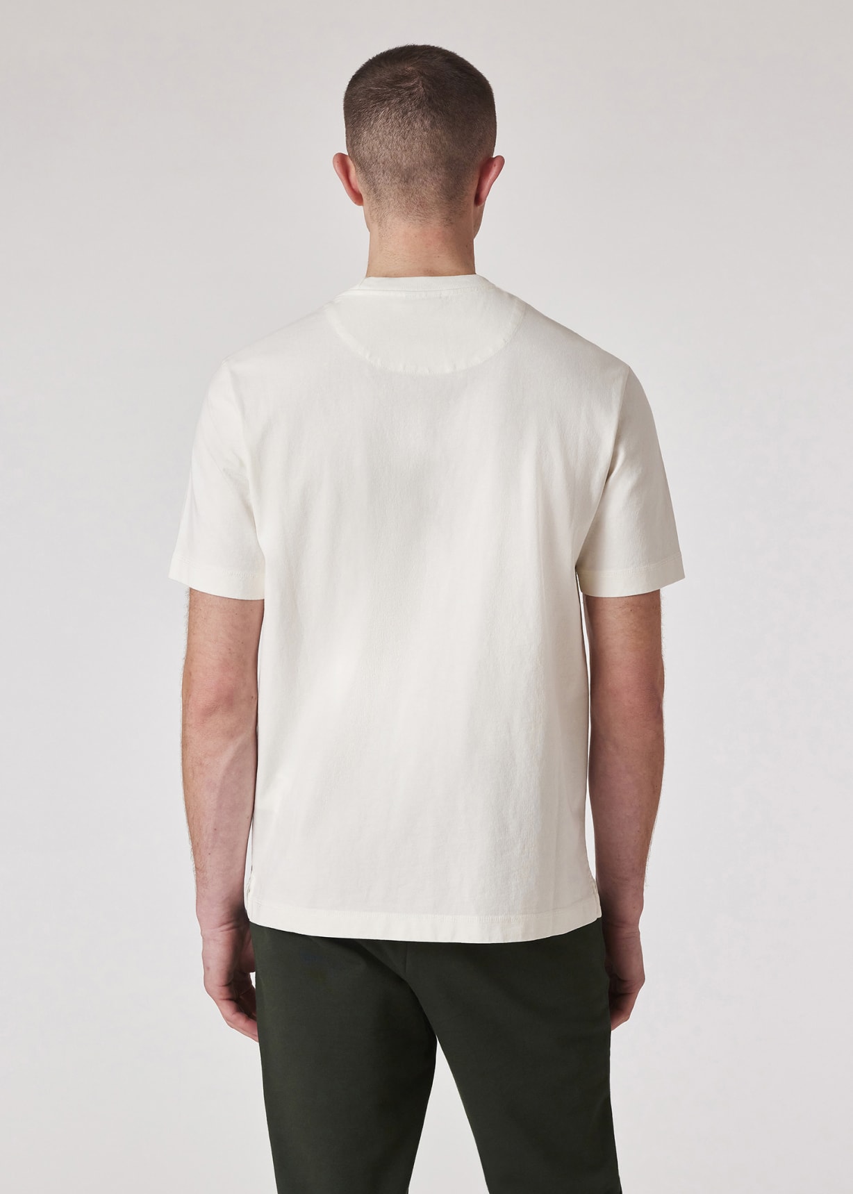 Men's Ecru 'Wheels' Print T-Shirt