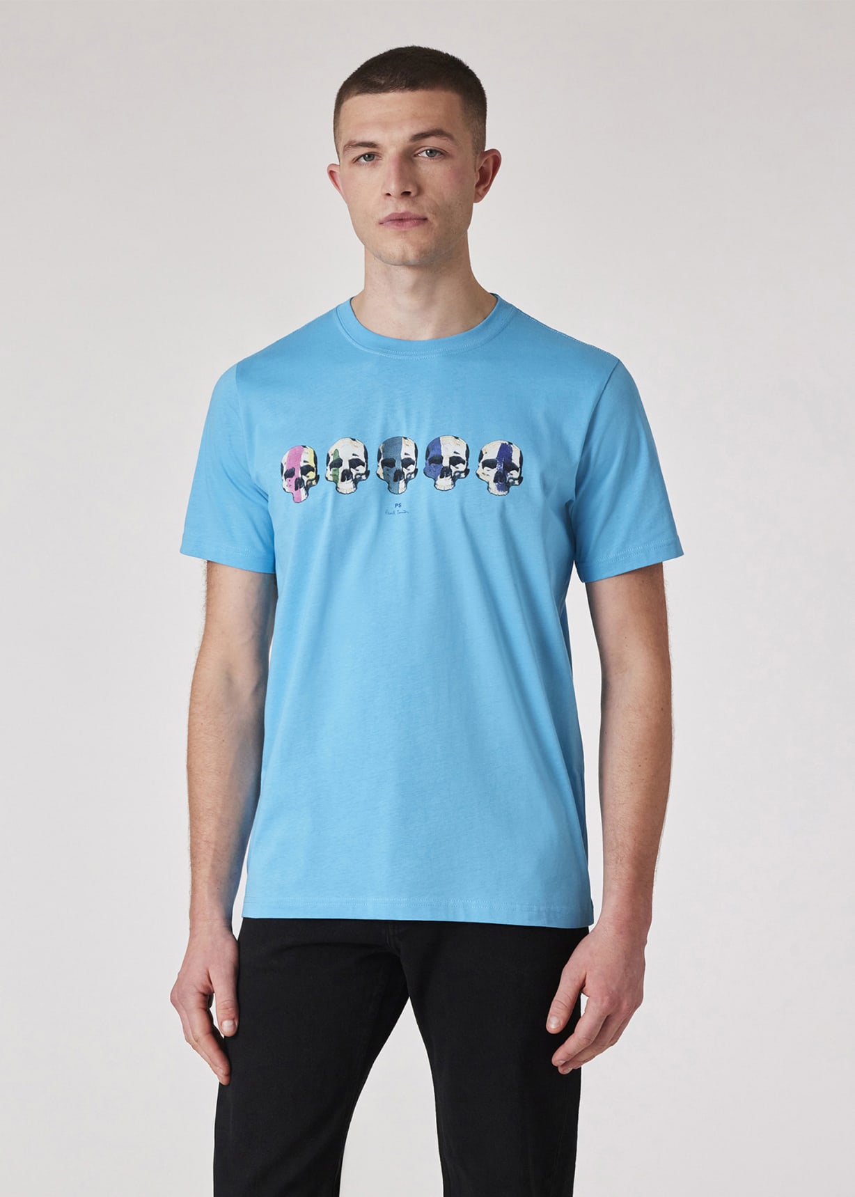 Men's Turquoise 'Skulls' Print T-Shirt