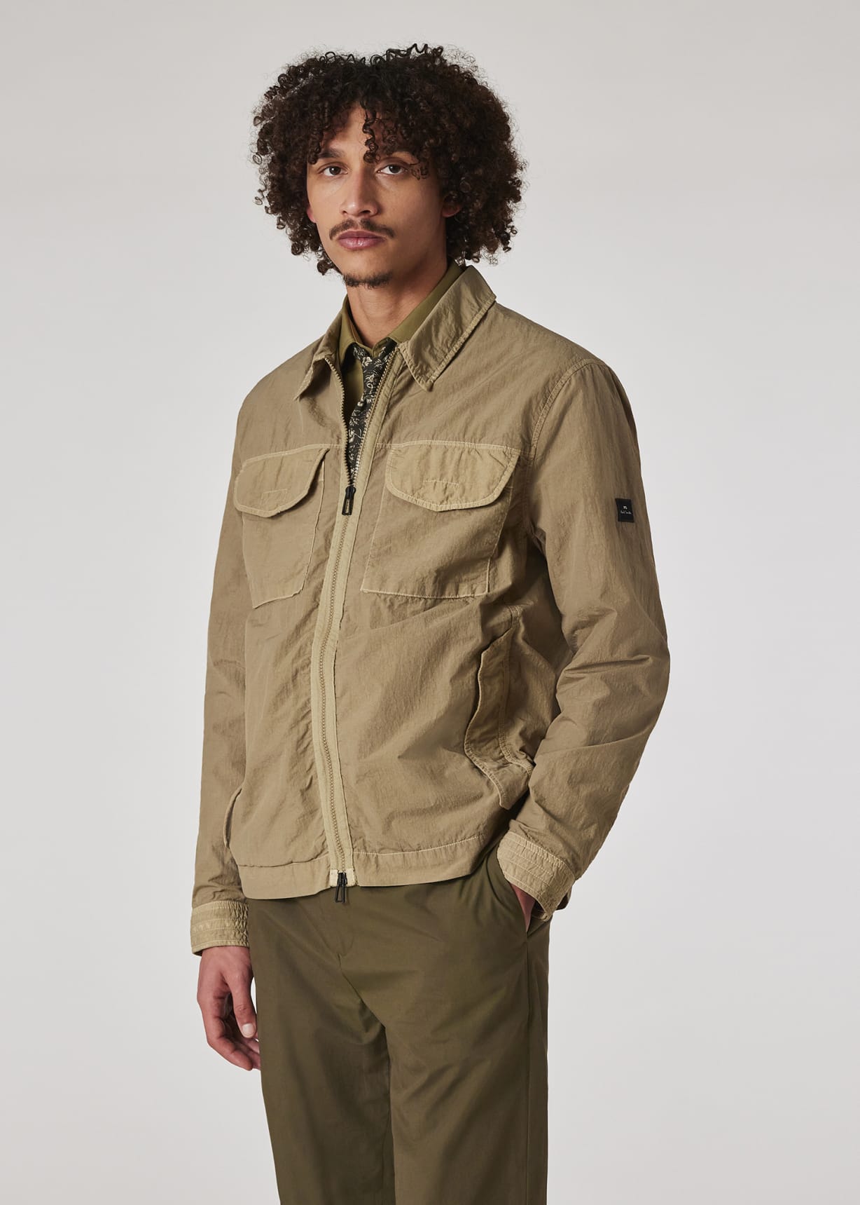 ジャケット・アウター Paul Smith NYLON MILITARY COAT Men's Sand Garment Dyed Nylon Jacket