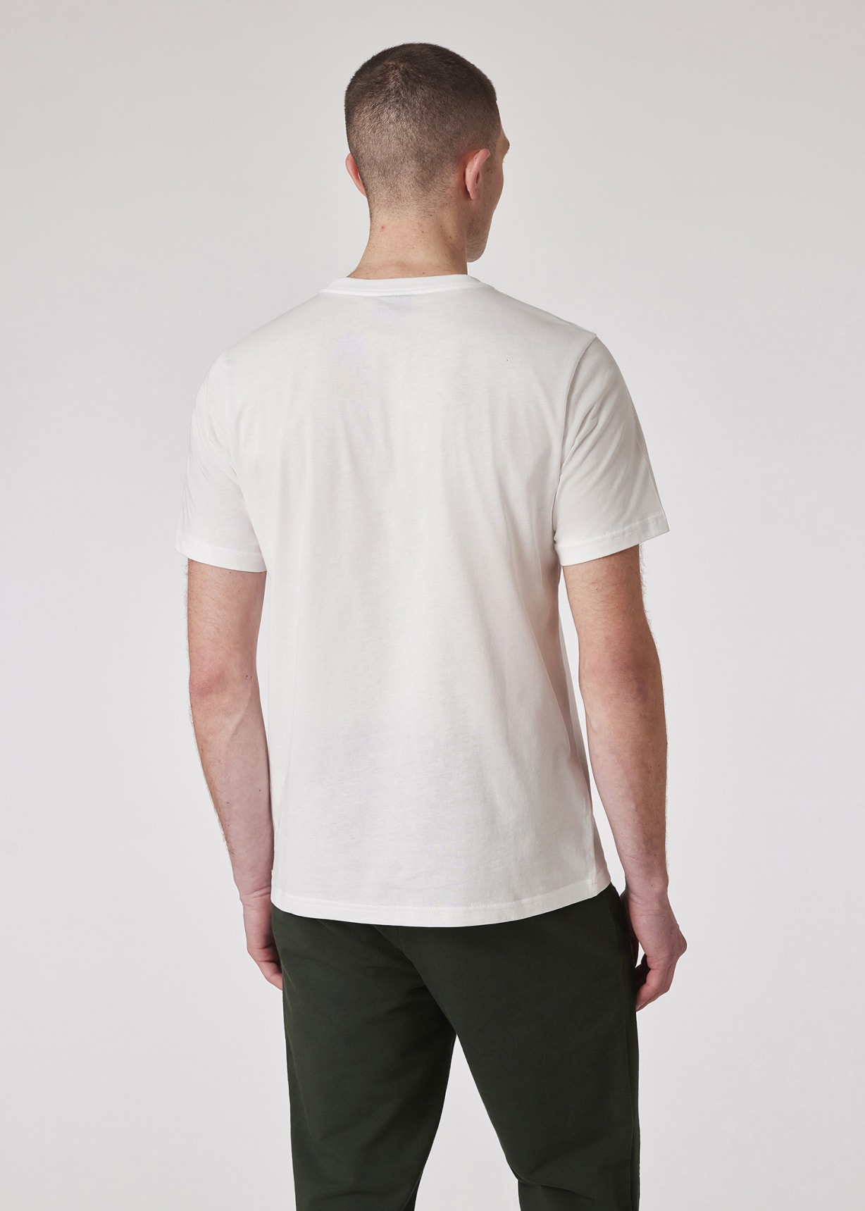 Men's White Cotton 'Monkey' Line Up Print T-Shirt