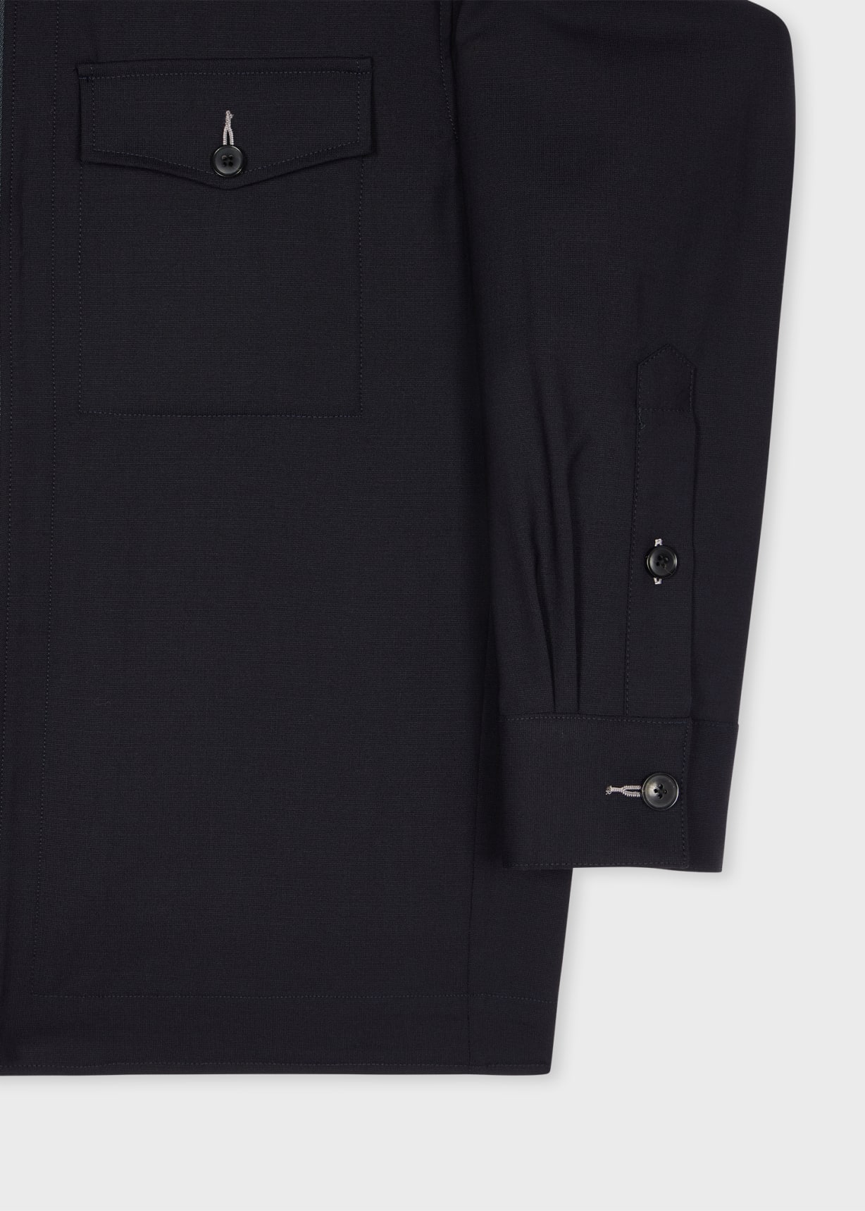 Men's Dark Navy Bi-Stretch Wool Zip Jacket