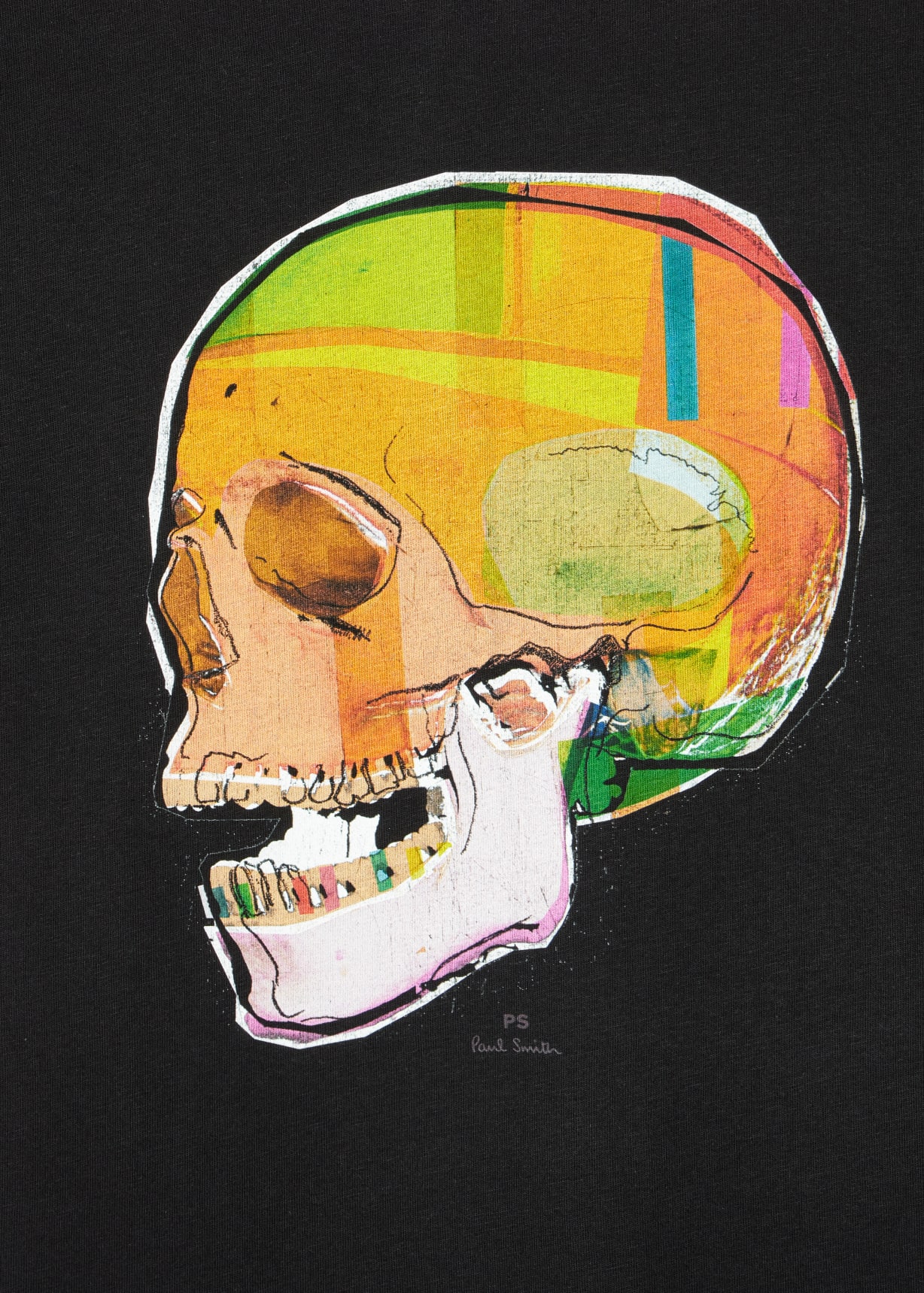 Men's Black 'Skull Sketch' Print T-Shirt