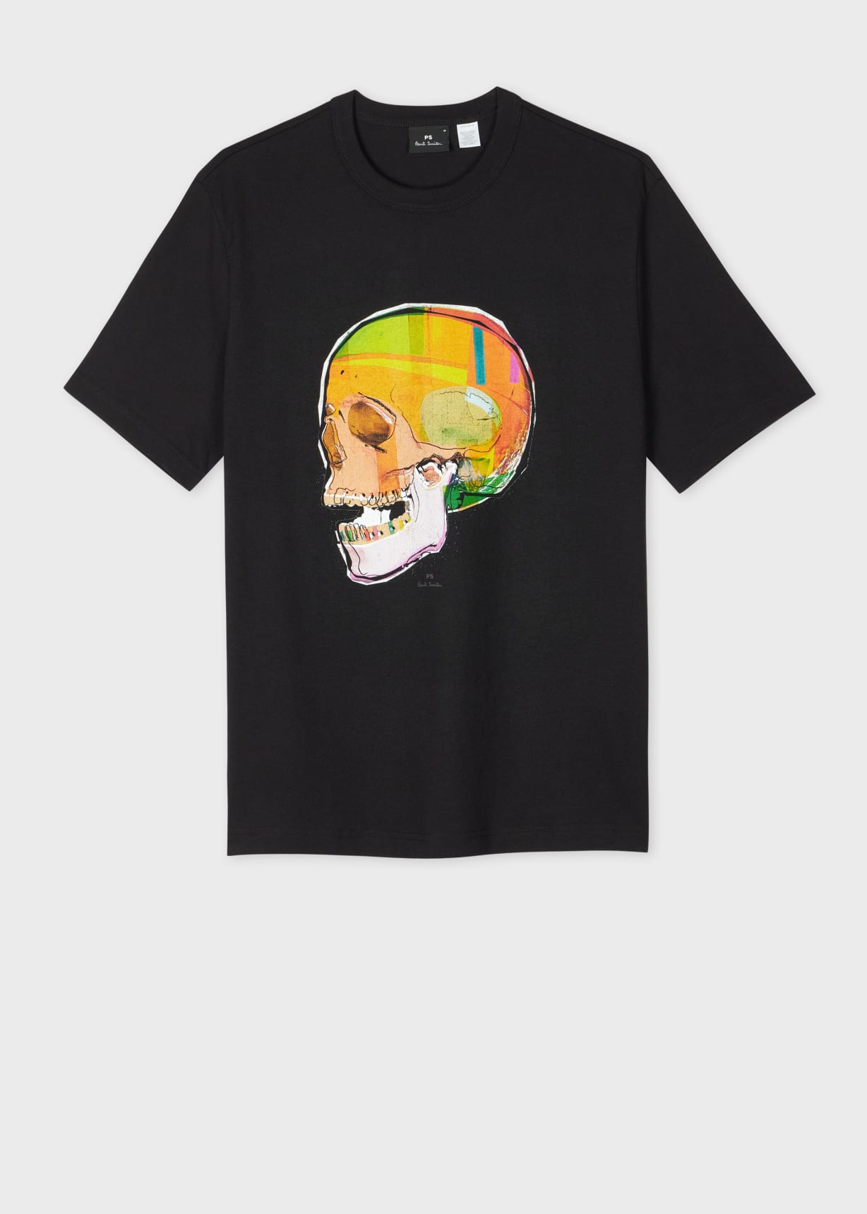 Men's Black 'Skull Sketch' Print T-Shirt
