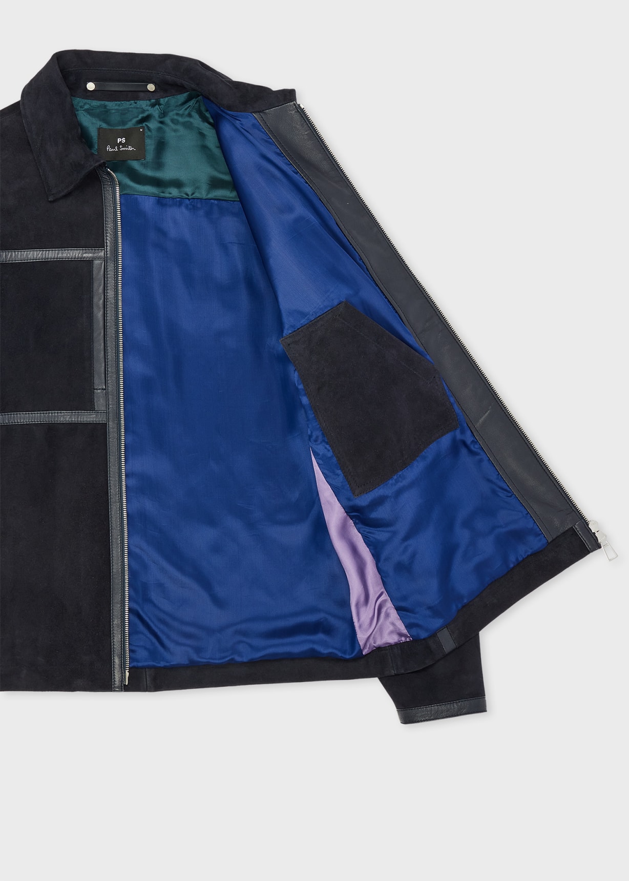 Men's Navy Suede Zip Jacket