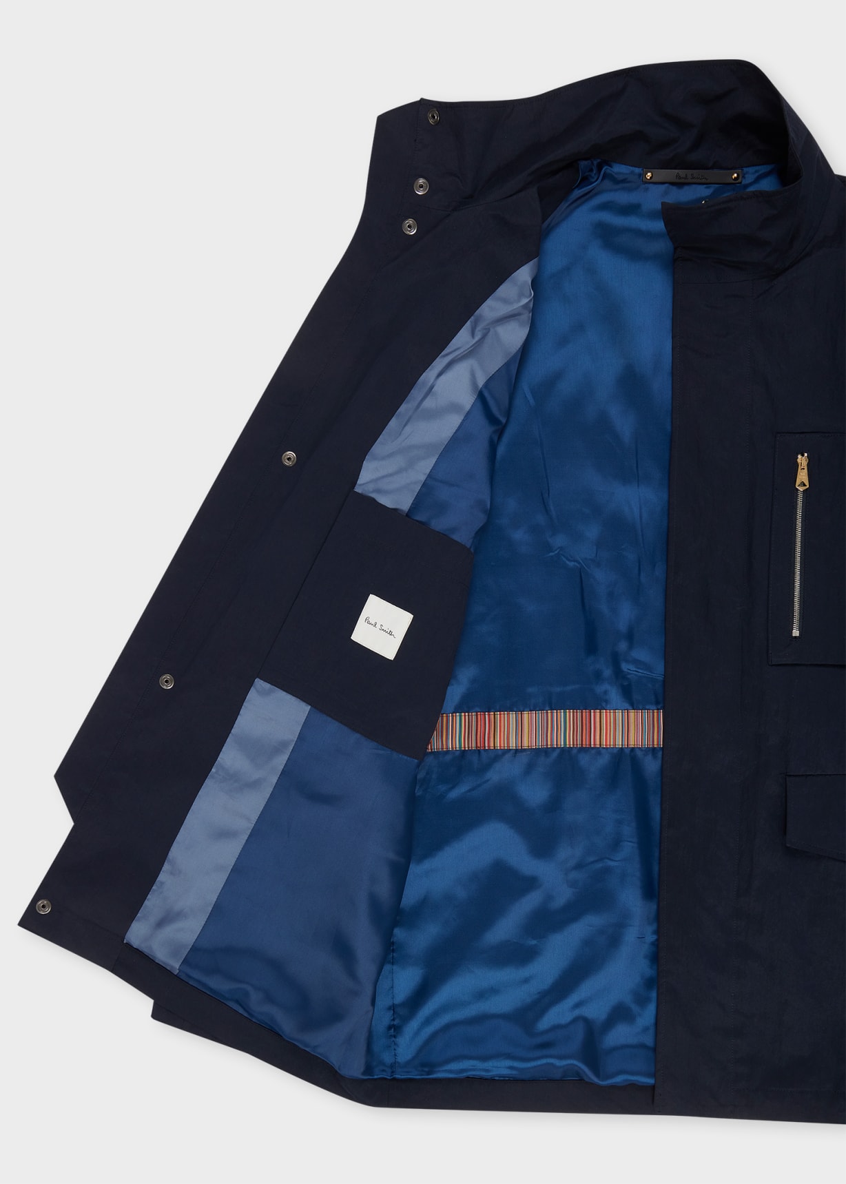 ジャケット・アウター Paul Smith NYLON MILITARY COAT Men's Navy Nylon-Blend Water Resistant Field Jacket