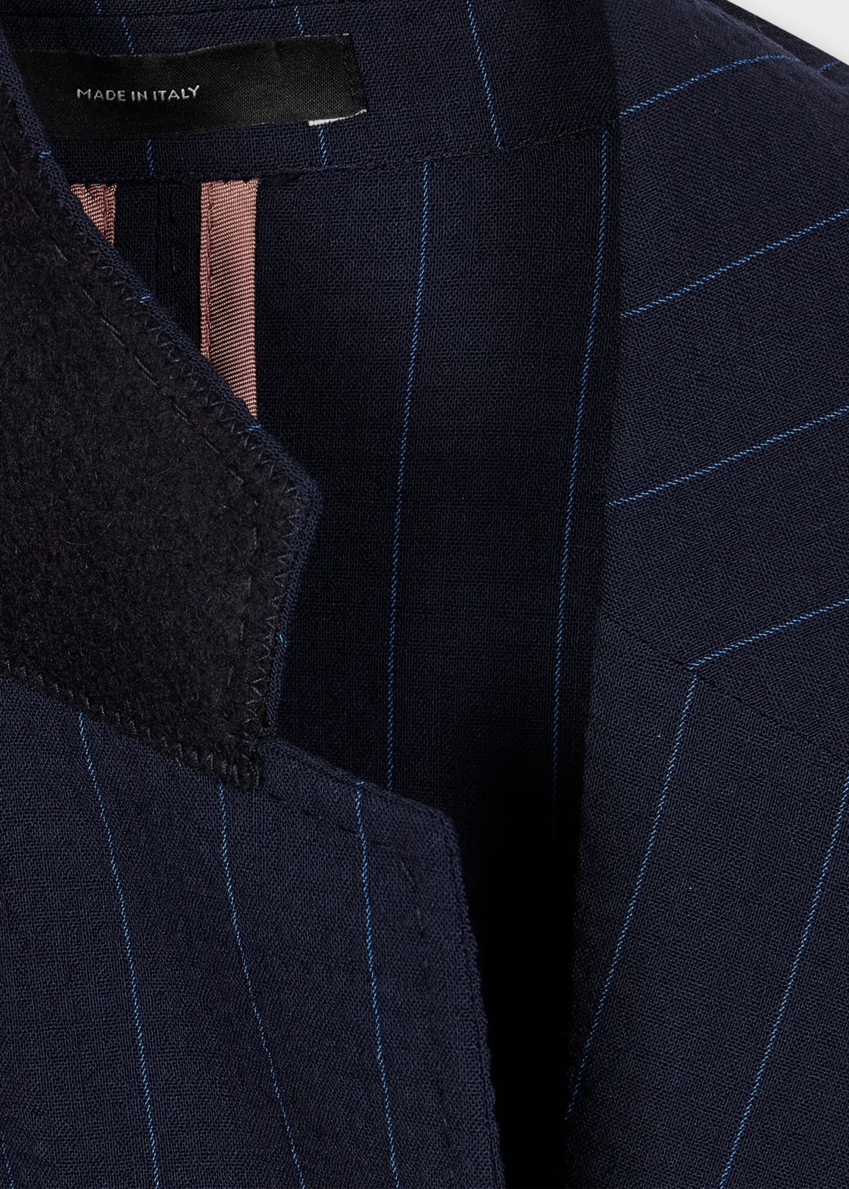 Women's Wool-Blend Navy Seersucker Pinstripe Blazer