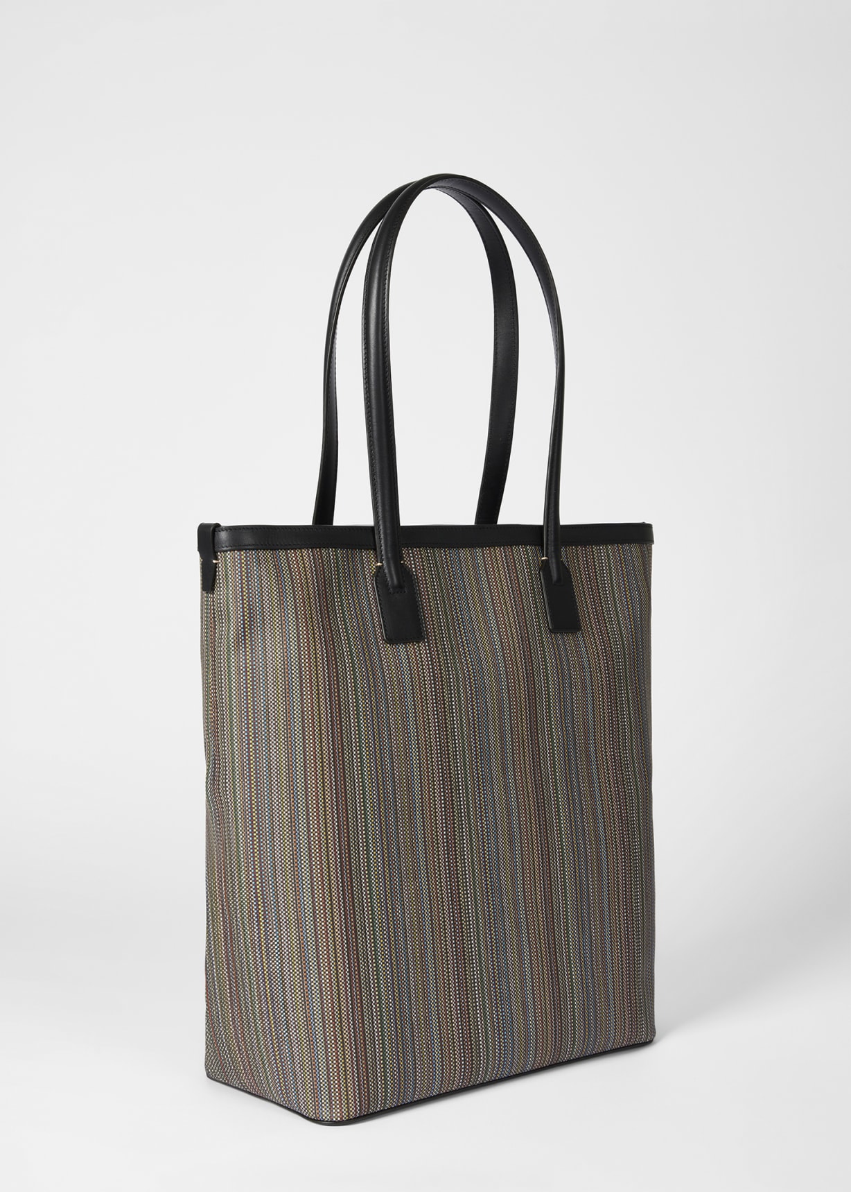 Men's 'Signature Stripe' Coated Canvas Tote Bag