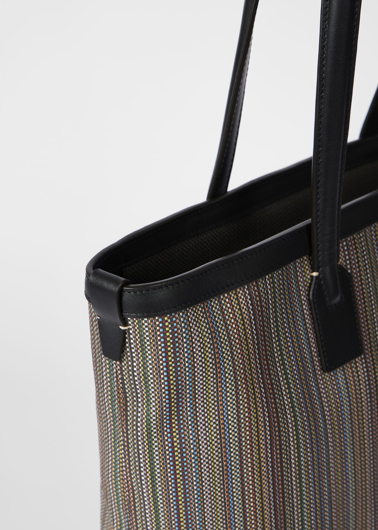 Men's 'Signature Stripe' Coated Canvas Tote Bag