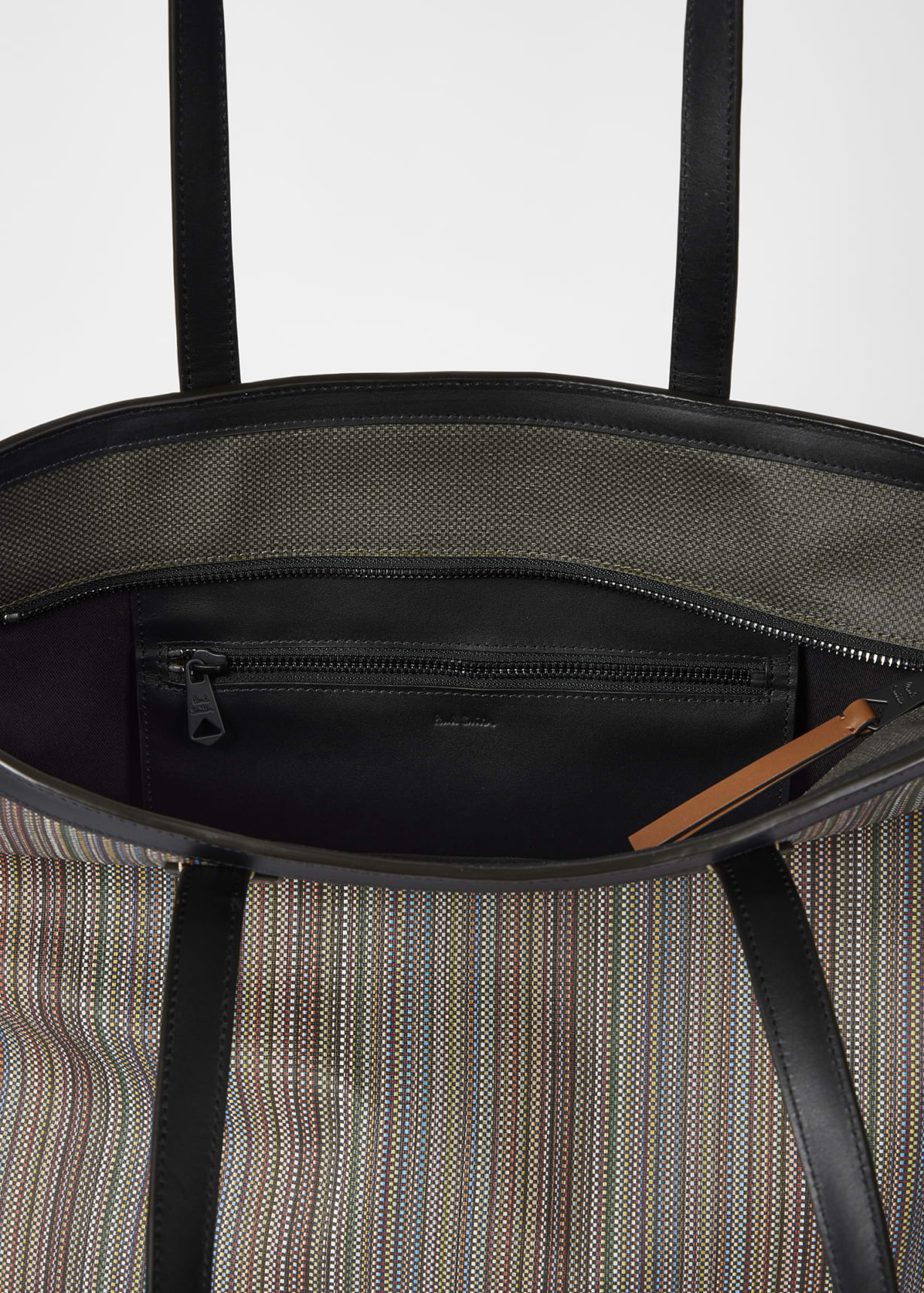 Men's 'Signature Stripe' Coated Canvas Tote Bag