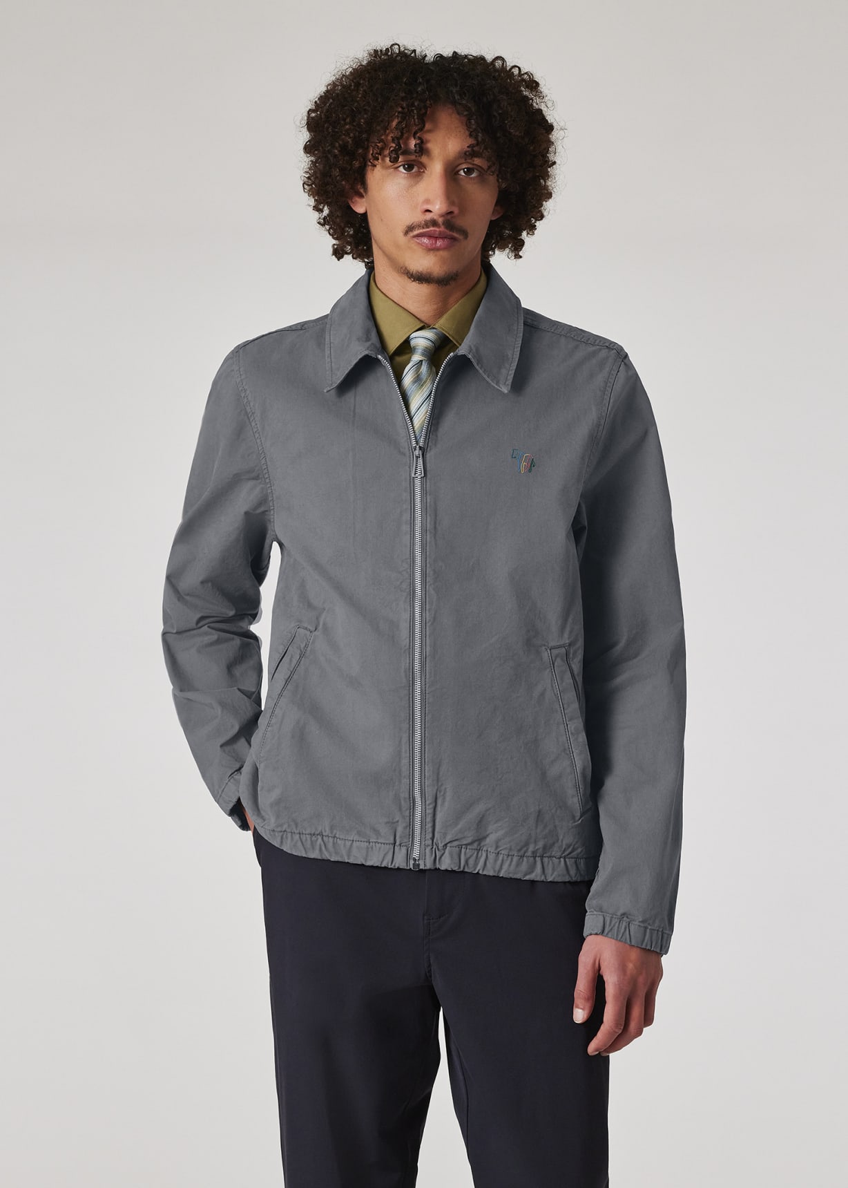 【激安アウトレット!】 Men's Grey 'Broad Stripe Zebra' Coach Jacket ブルゾン