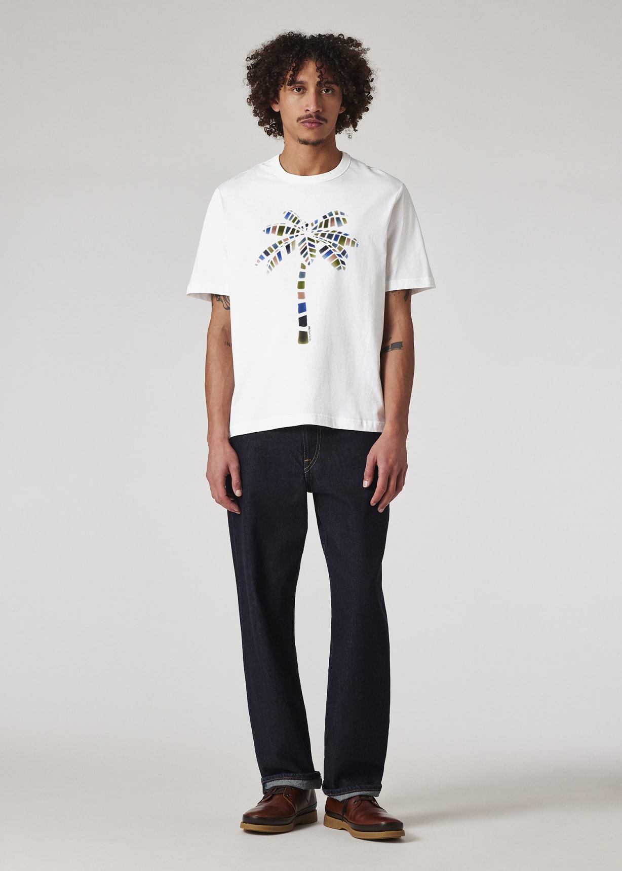 ★Paul Smith★パームツリー プリント 半袖 Tシャツ Men's White 'Palm Tree' Print T-Shirt