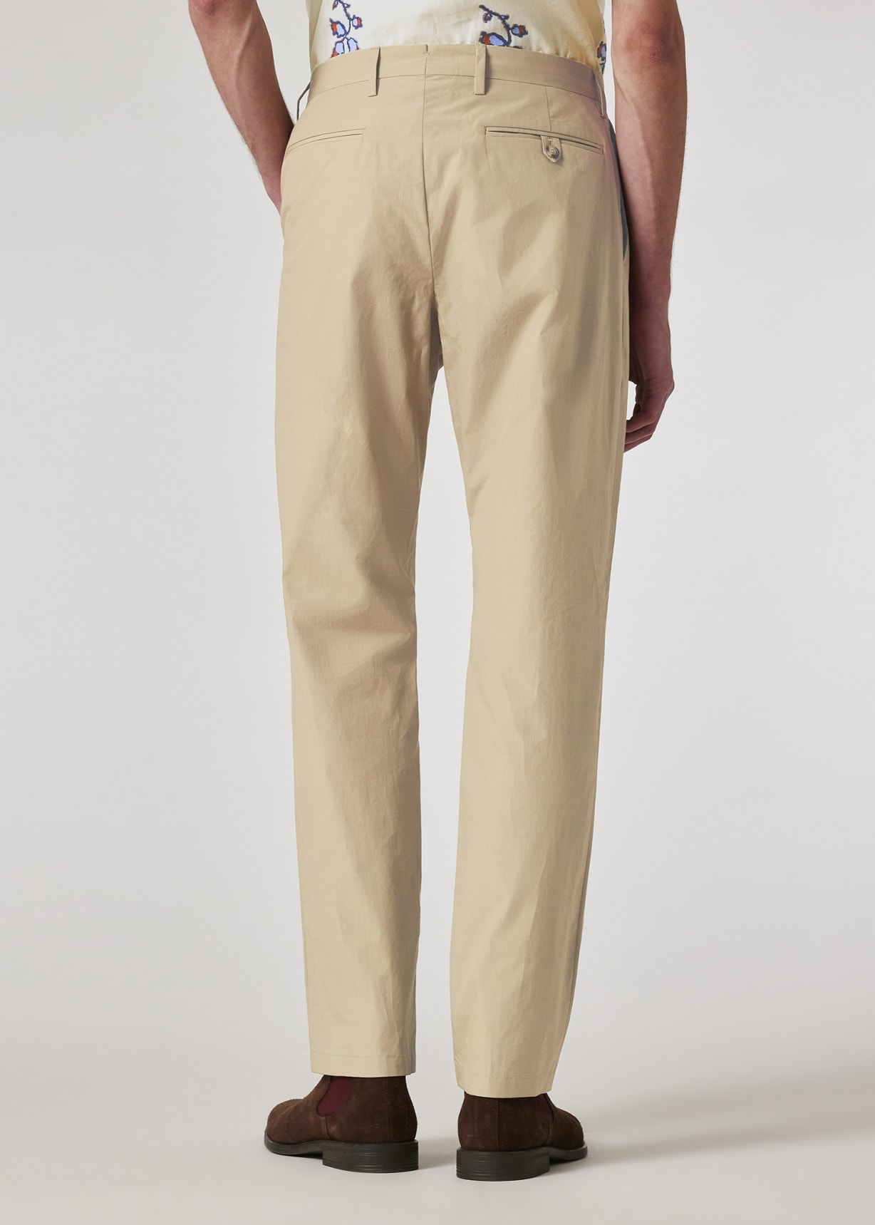 Model view - Sand Cotton Poplin Chinos Paul Smith