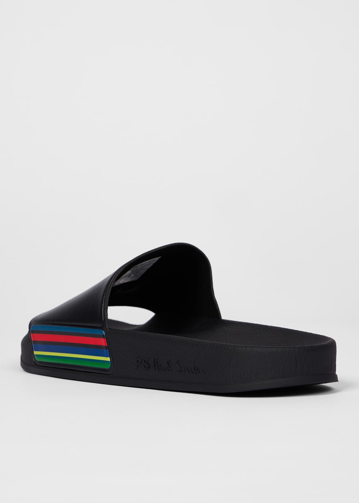 Black 'Sports Stripe' 'Zed' Slides