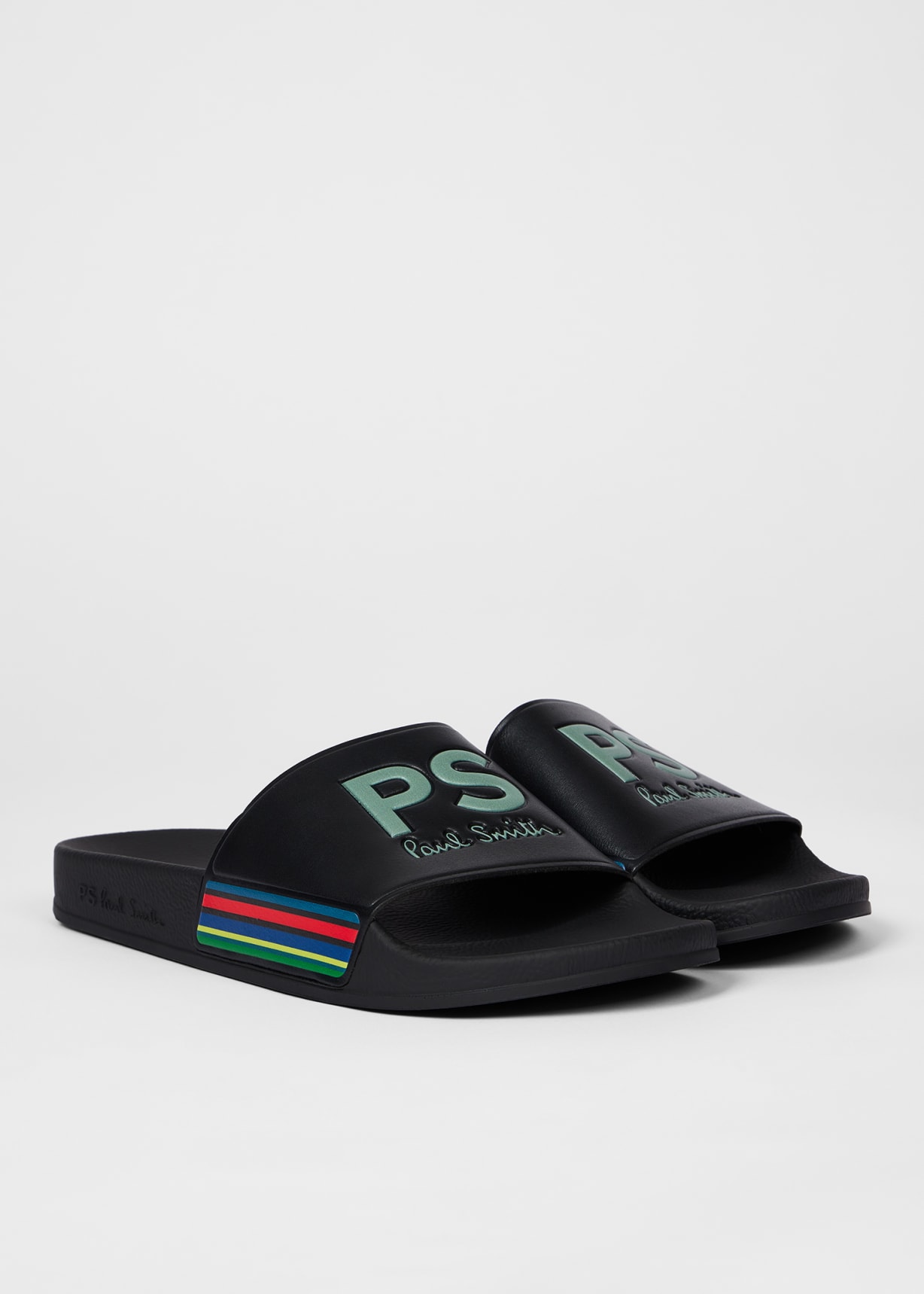 Black 'Sports Stripe' 'Zed' Slides